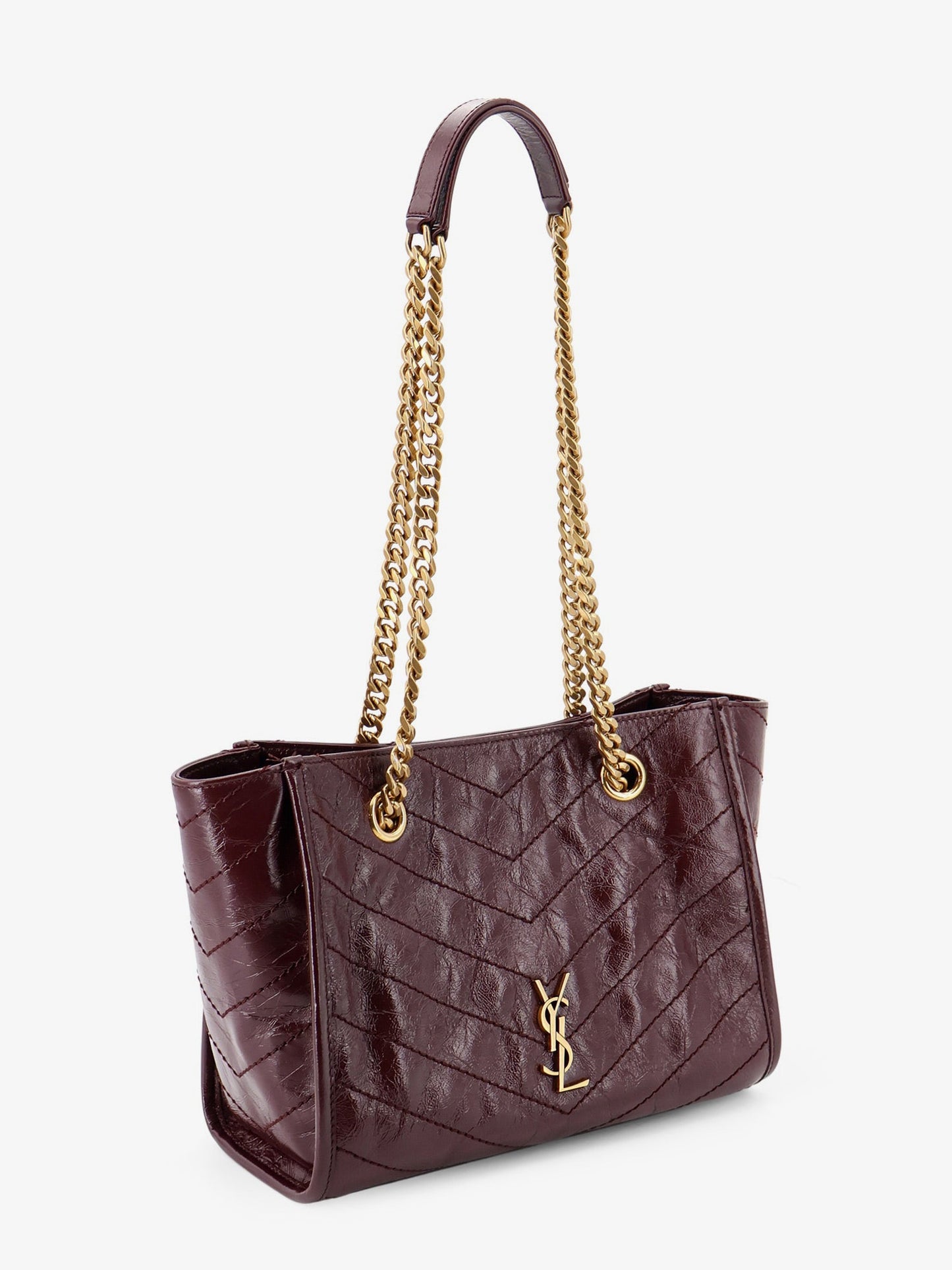 Saint Laurent Women Niki Vintage-Effect Leather Shopping Bag
