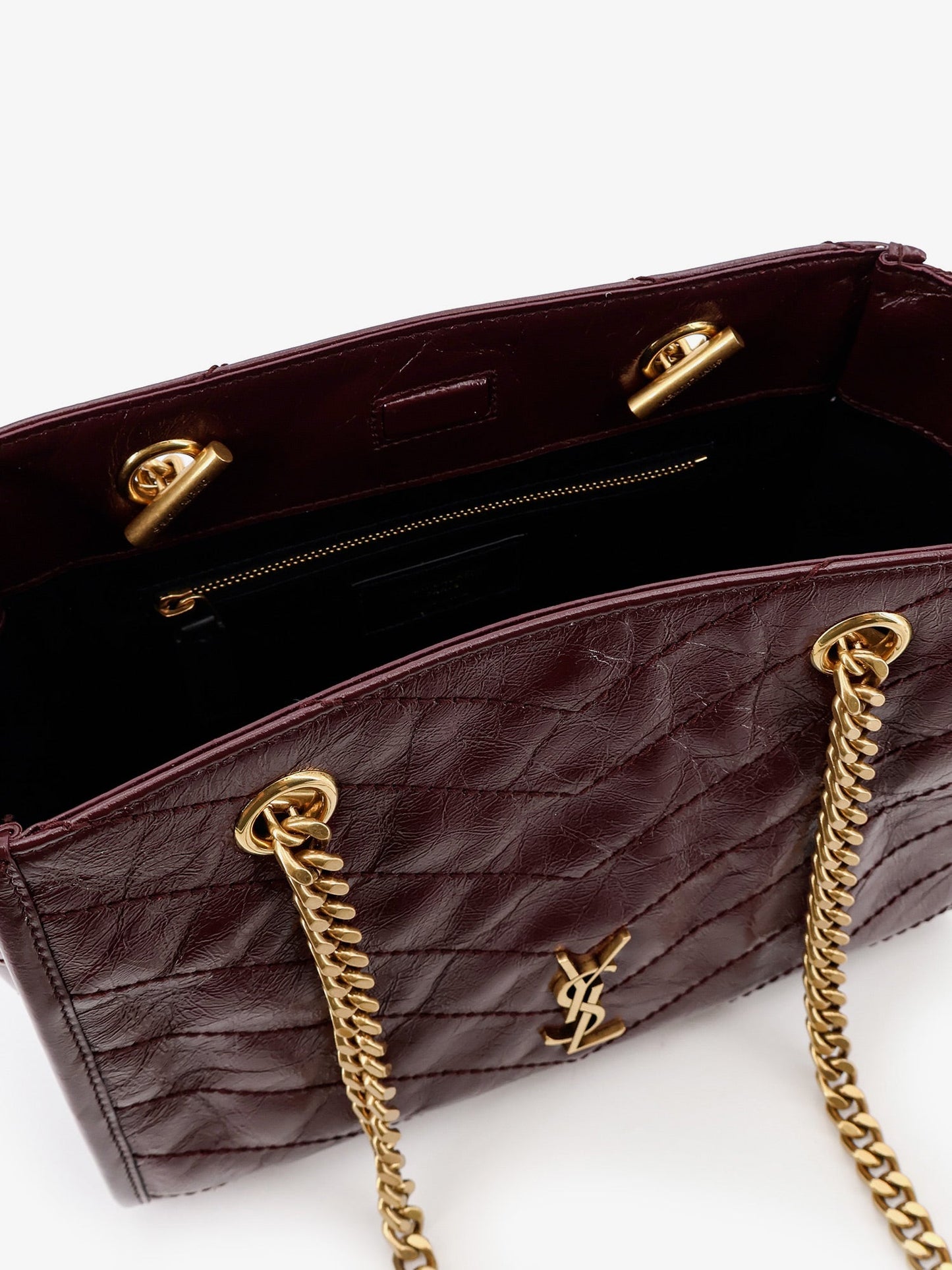 Saint Laurent Women Niki Vintage-Effect Leather Shopping Bag
