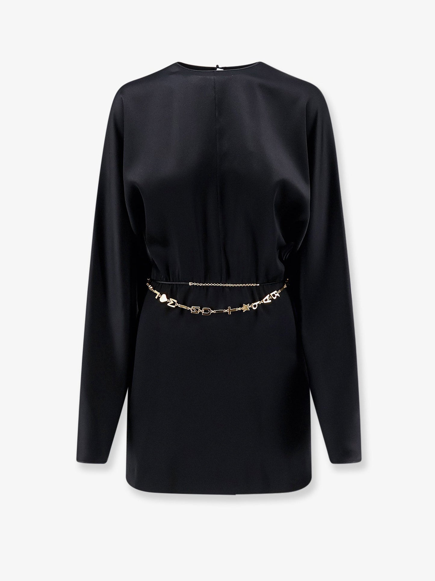 Saint Laurent Women Mini Lenght Dress With Gold Metal Detail
