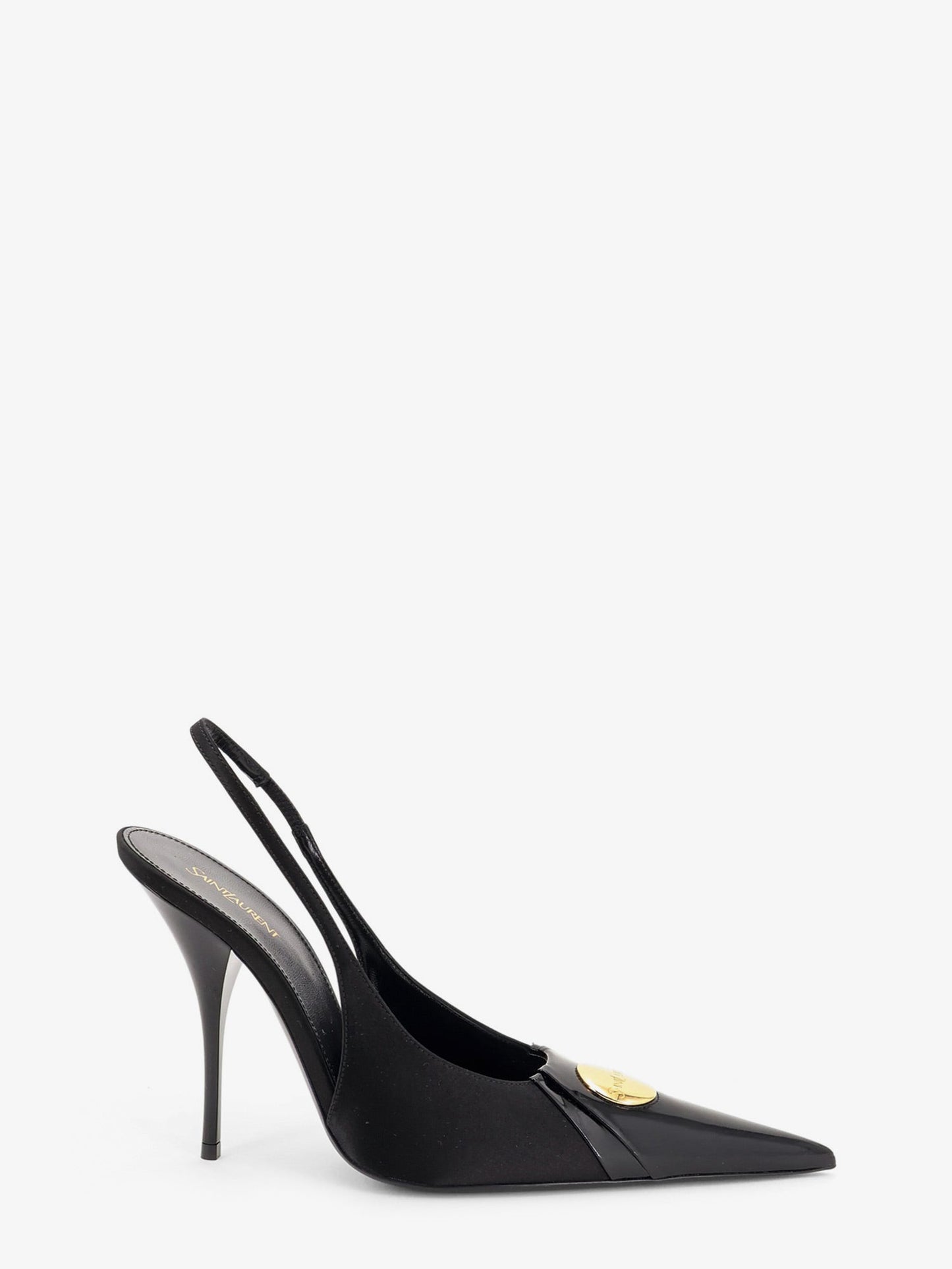 Saint Laurent Women Louis Patent Leather Pumps With Logo Tag SAINT LAURENT
