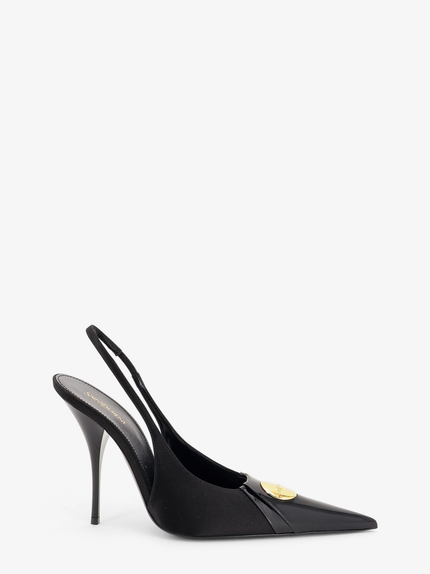 Saint Laurent Women Louis Patent Leather Pumps With Logo Tag SAINT LAURENT
