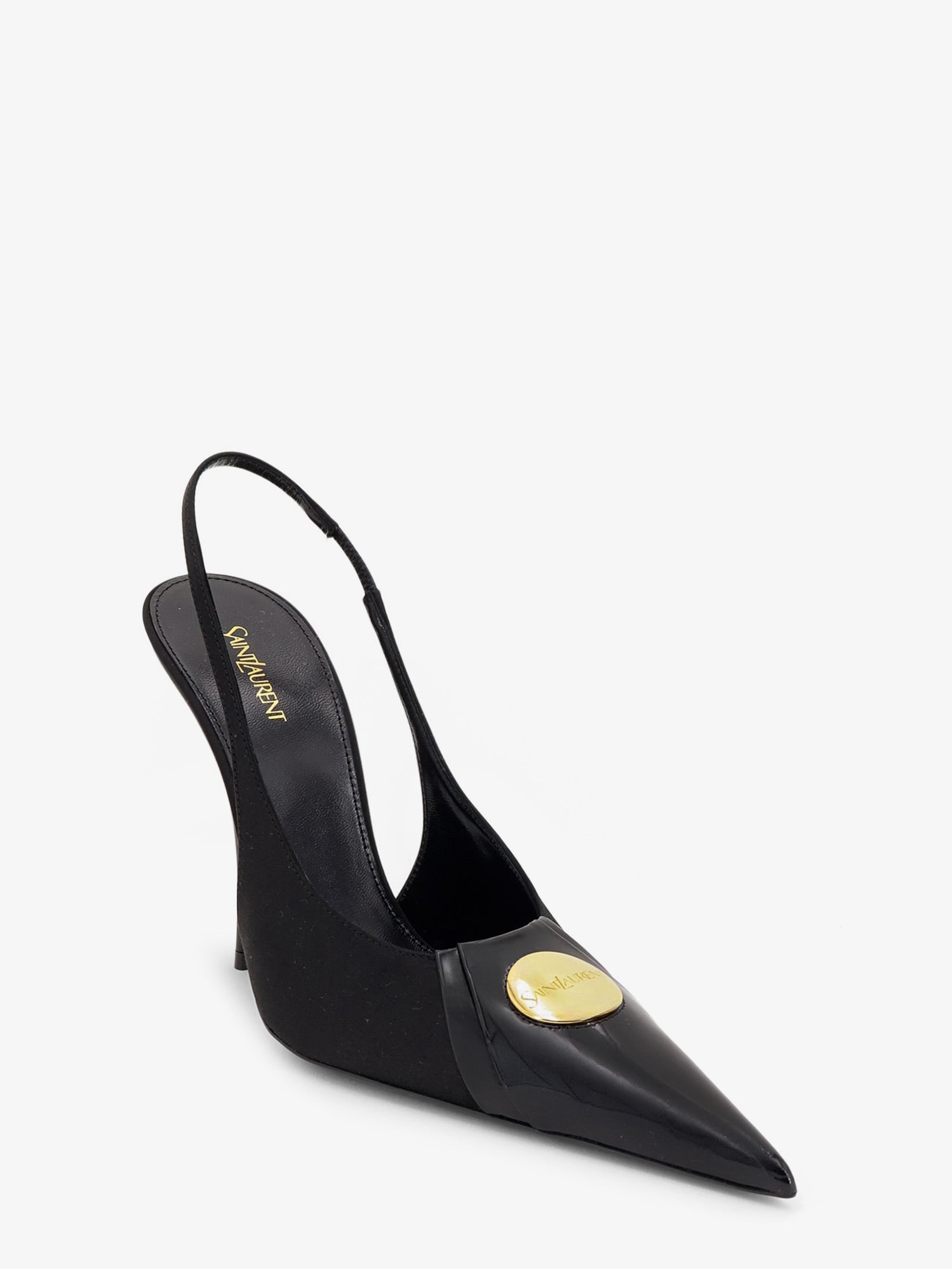 Saint Laurent Women Louis Patent Leather Pumps With Logo Tag SAINT LAURENT