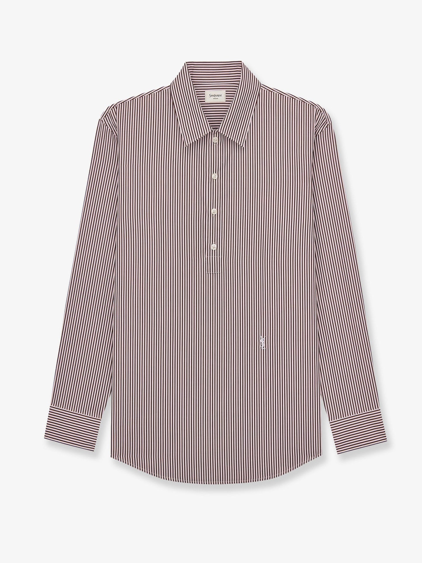 Saint Laurent Men Cassandre Cotton Shirt With Striped Pattern SAINT LAURENT