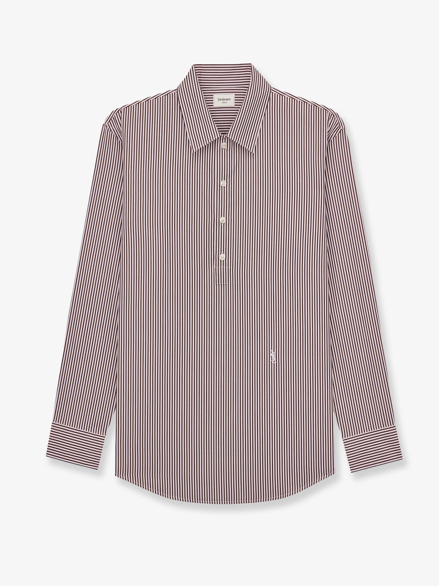 Saint Laurent Men Cassandre Cotton Shirt With Striped Pattern SAINT LAURENT