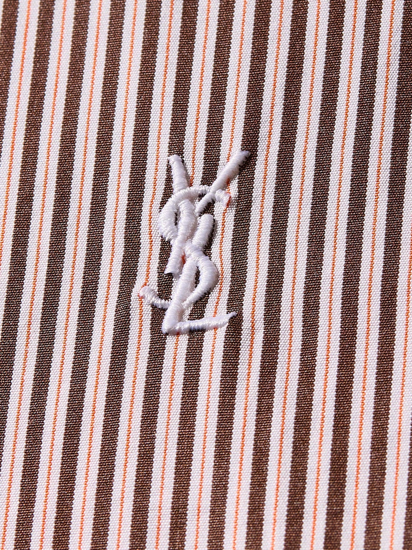 Saint Laurent Men Cassandre Cotton Shirt With Striped Pattern SAINT LAURENT