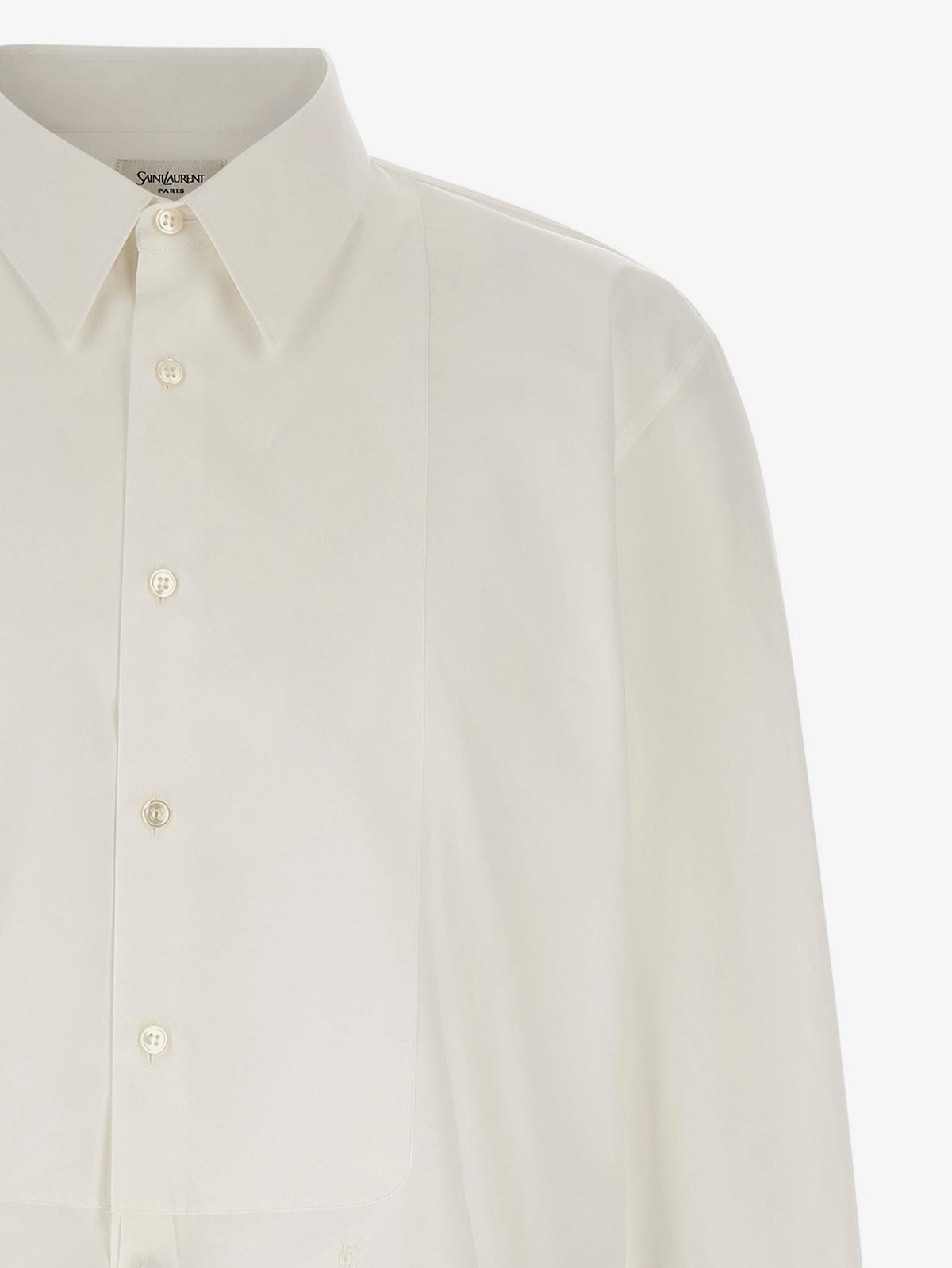 Saint Laurent Men Cotton Shirt With Plastron SAINT LAURENT