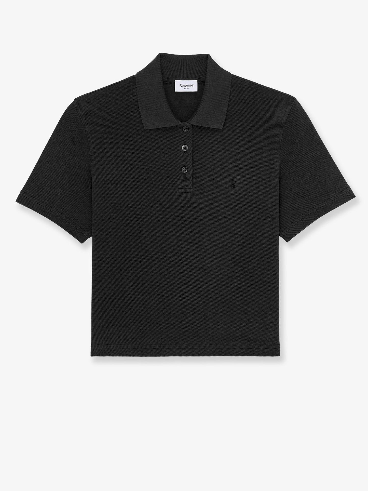 Saint Laurent Women Cassandre Cotton Pique Cotton Polo Shirt SAINT LAURENT