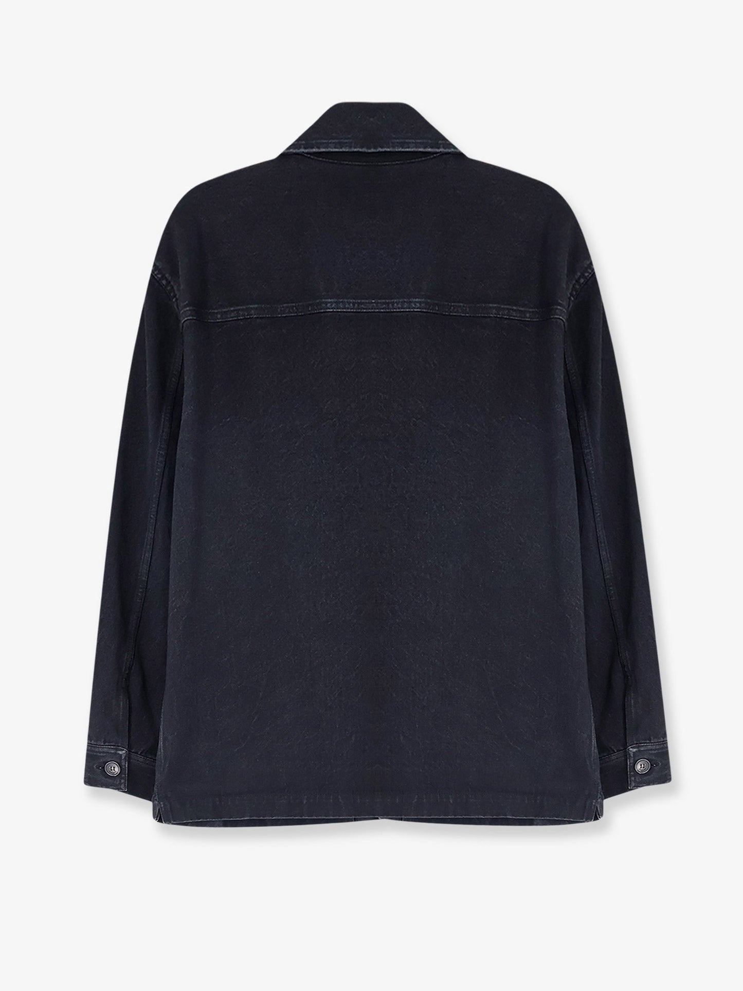Saint Laurent Men Cassandre Black Denim Overshirt SAINT LAURENT