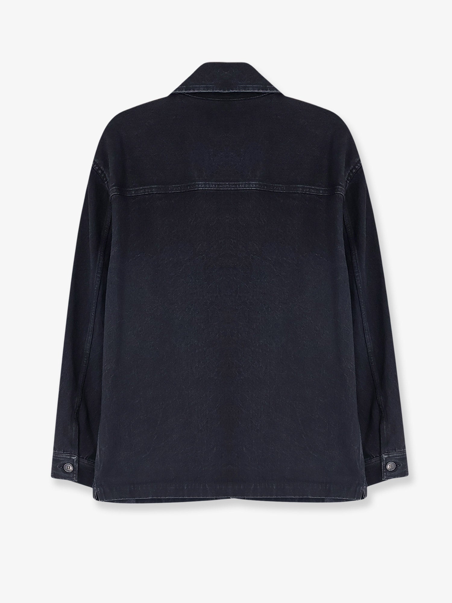 Saint Laurent Men Cassandre Black Denim Overshirt SAINT LAURENT