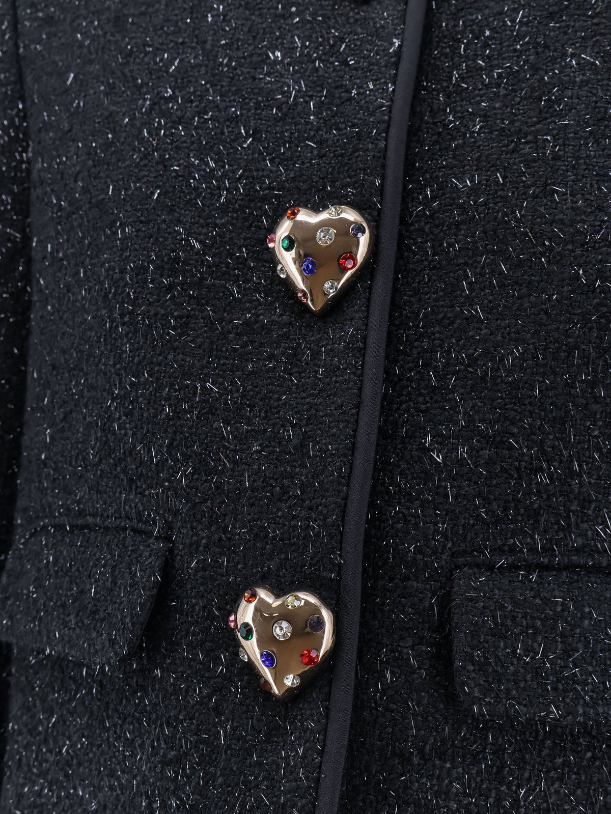 Self Portrait Women Cropped Wool Blend Blazer With All-Over Laminated Details SELF-PORTRAIT