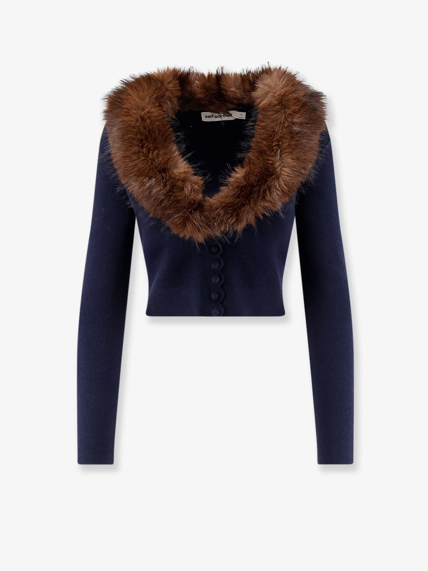 Self Portrait Women Cardigan With Faux Fur Profile SELF-PORTRAIT