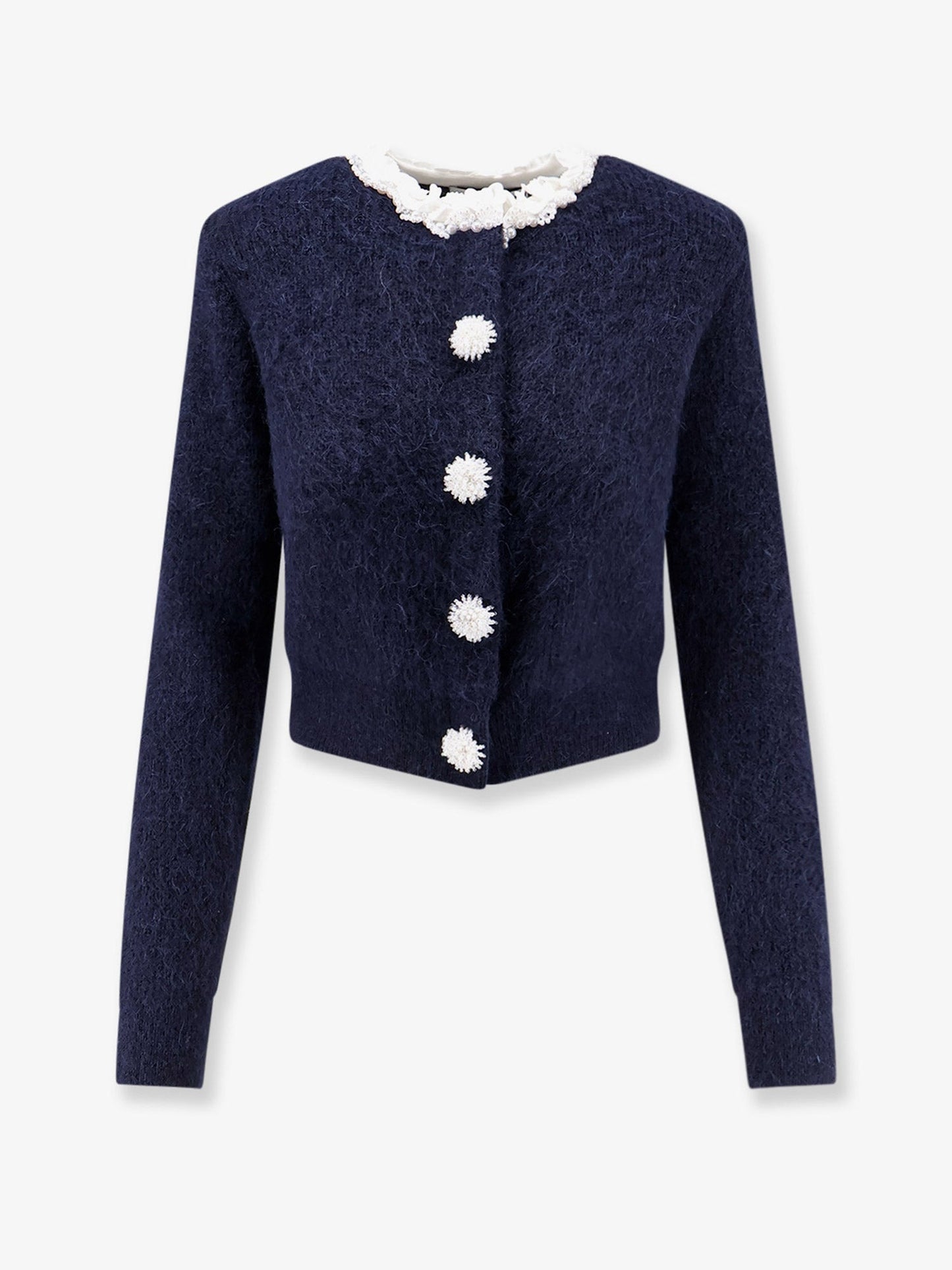Self Portrait Women Cardigan With Flower Pearl Buttons SELF-PORTRAIT