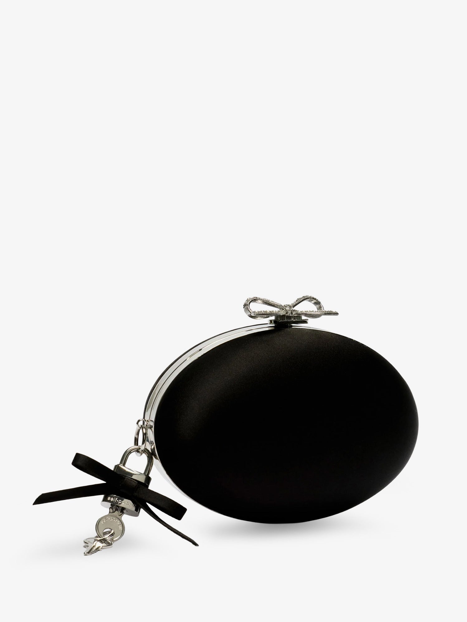 Self Portrait Women Oval Satin Clutch Bag SELF-PORTRAIT