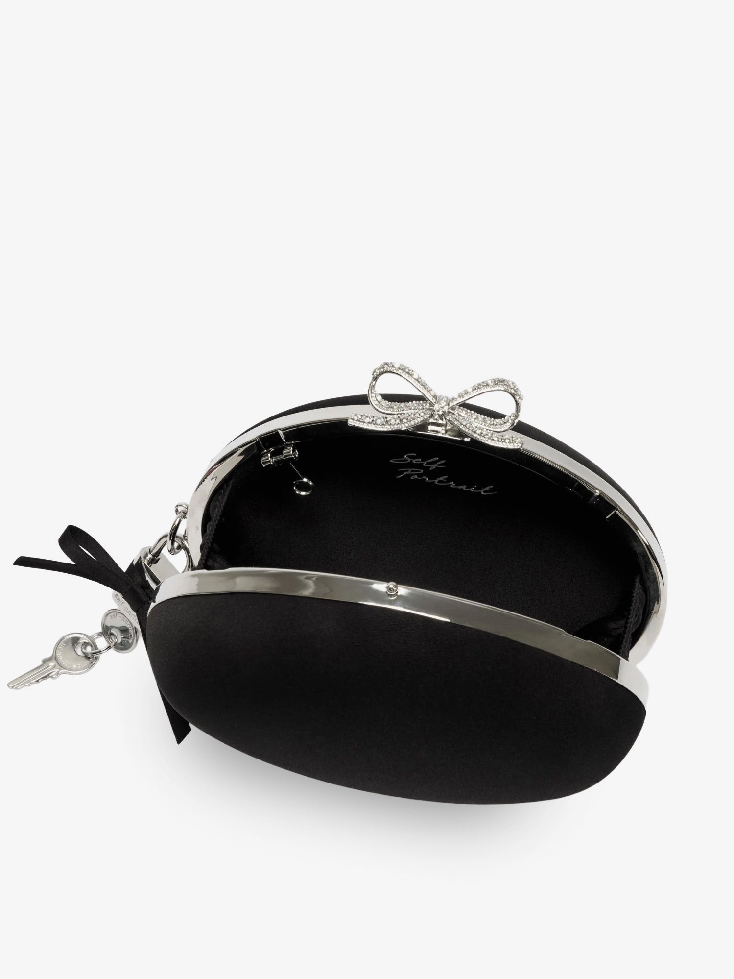 Self Portrait Women Oval Satin Clutch Bag SELF-PORTRAIT