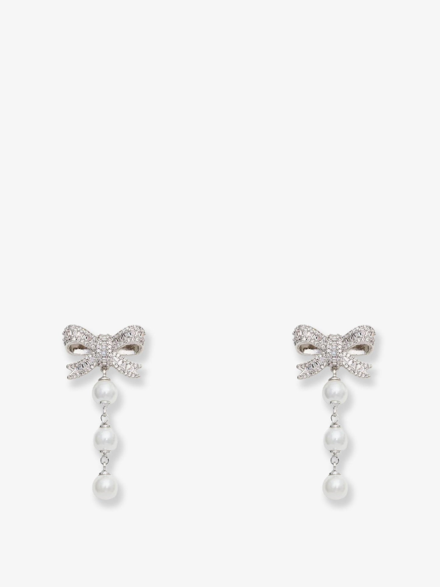 Self Portrait Women Crystal Bow Pearl Droplet Earrings SELF-PORTRAIT