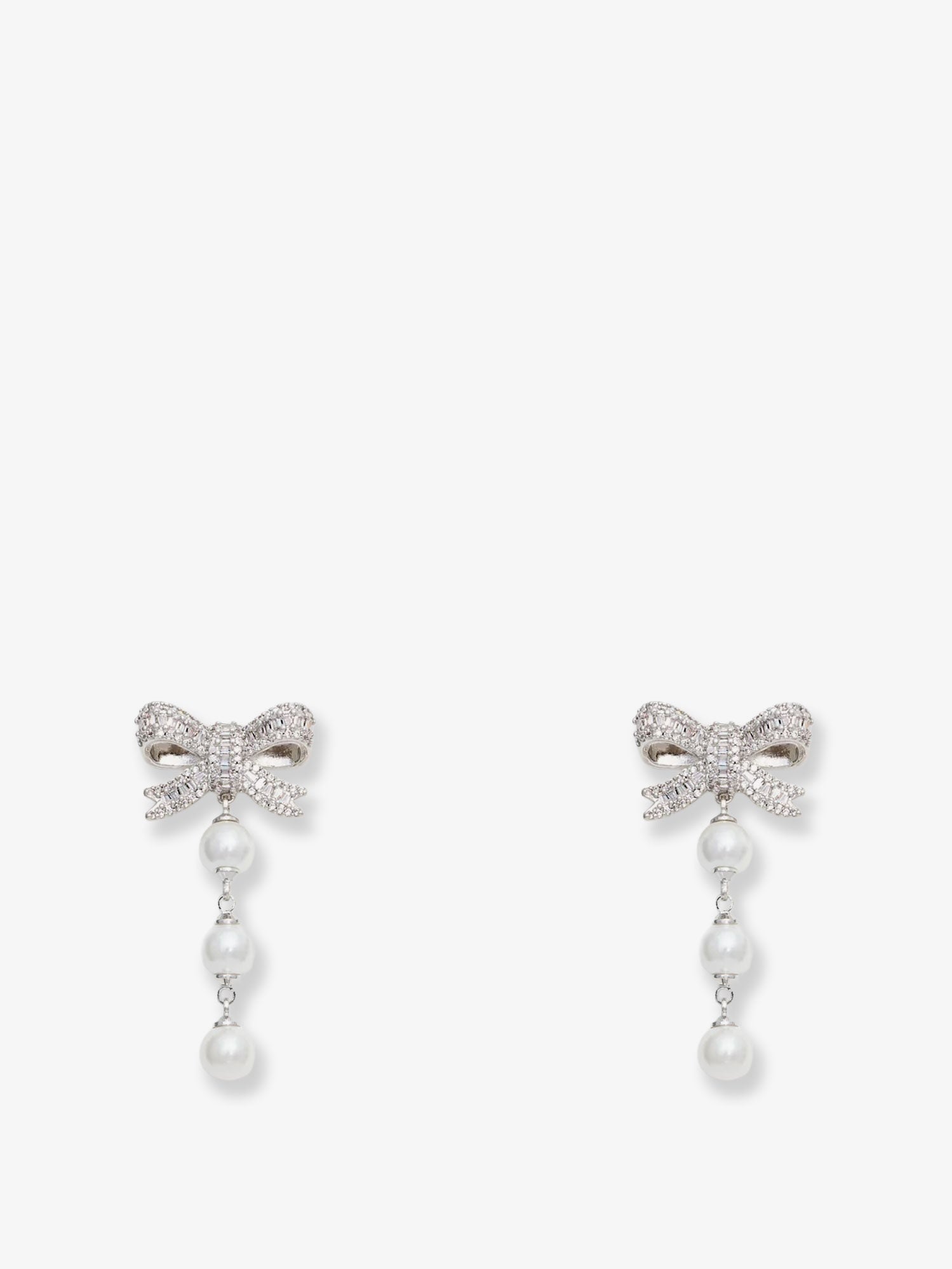 Self Portrait Women Crystal Bow Pearl Droplet Earrings SELF-PORTRAIT