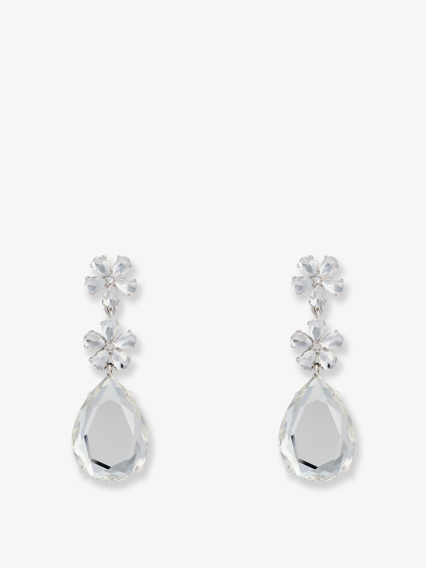 Self Portrait Women Crystal Flower Tiered Earrings SELF-PORTRAIT
