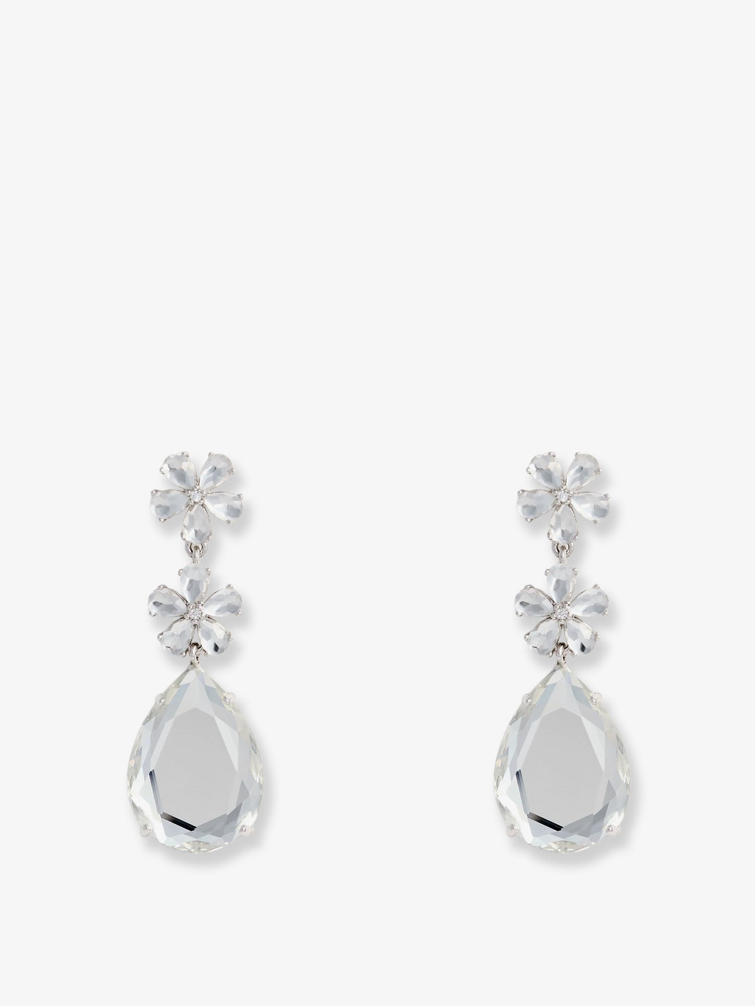 Self Portrait Women Crystal Flower Tiered Earrings SELF-PORTRAIT
