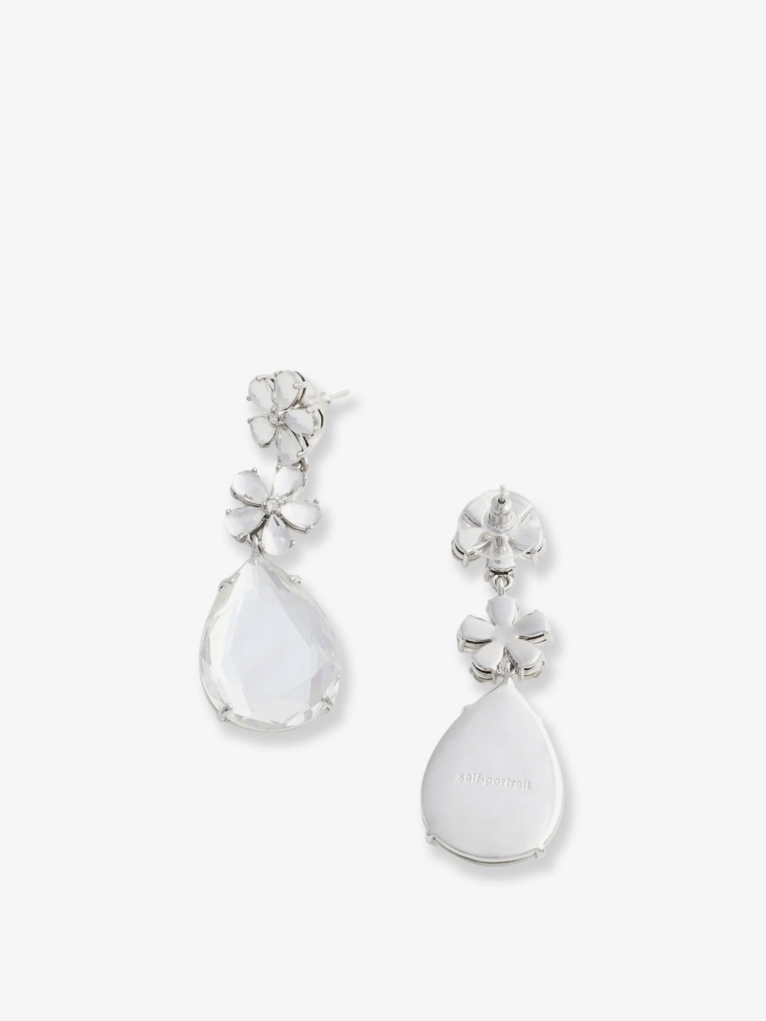 Self Portrait Women Crystal Flower Tiered Earrings SELF-PORTRAIT