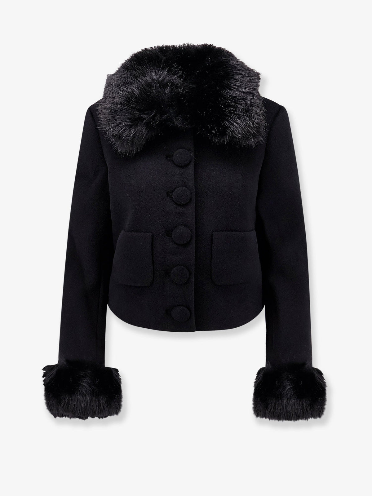 Self Portrait Women Wool Blend Blazer With Faux Fur Details SELF-PORTRAIT