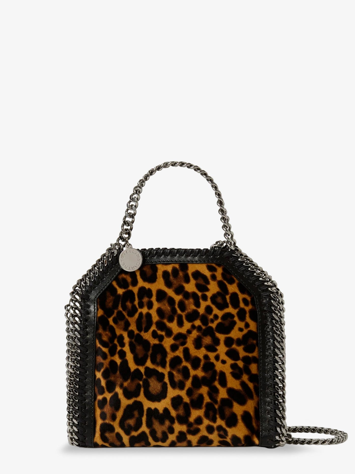 Stella Mccartney Women Falabella Tiny Bag Velvet Crossbody Bag With Animal Print STELLA MCCARTNEY