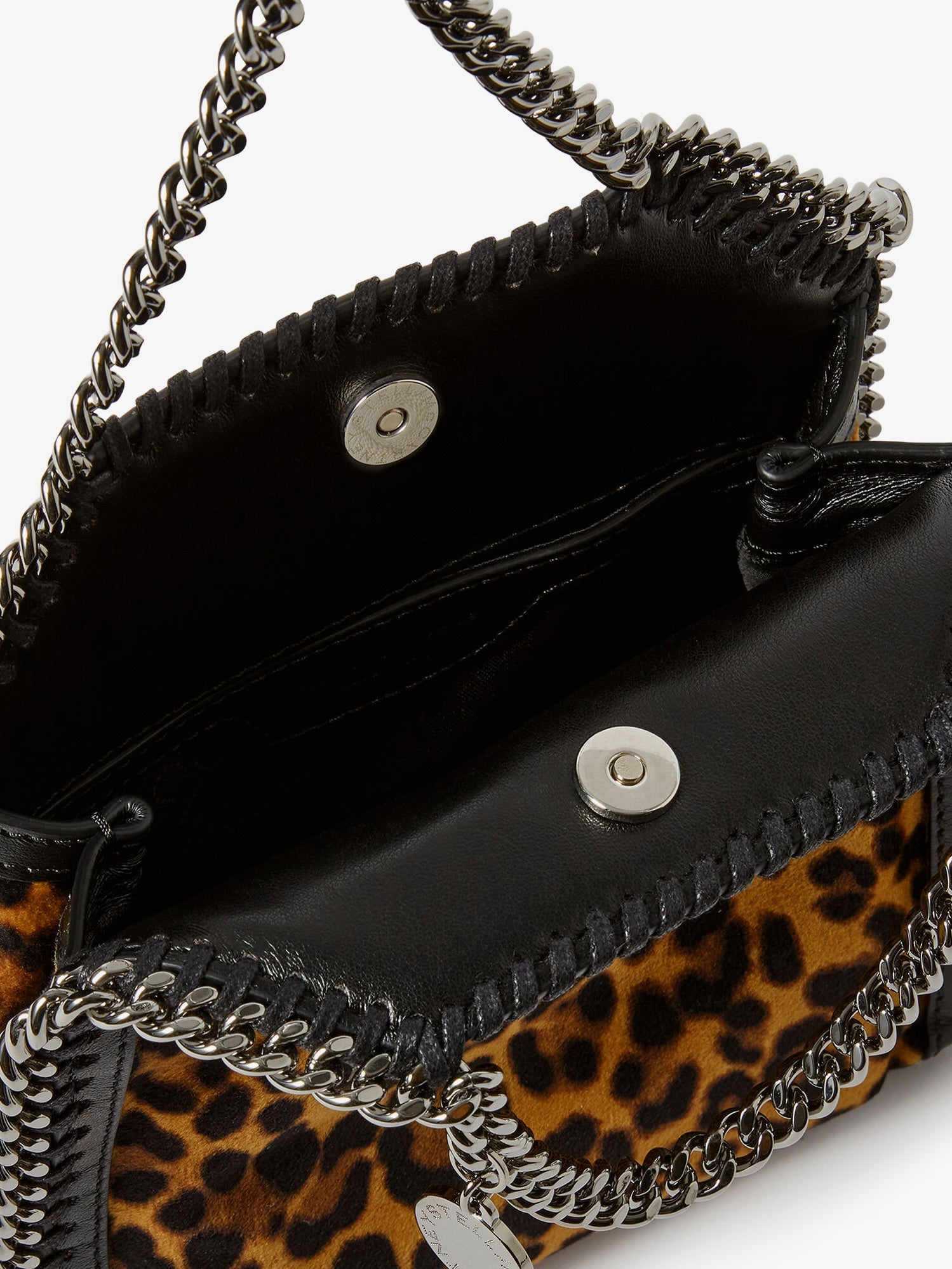 Stella Mccartney Women Falabella Tiny Bag Velvet Crossbody Bag With Animal Print STELLA MCCARTNEY