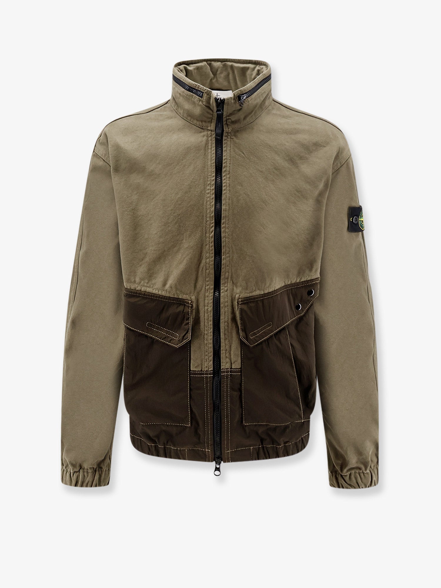 Stone Island Men Organic Cotton Jacket With Nylon Hood STONE ISLAND