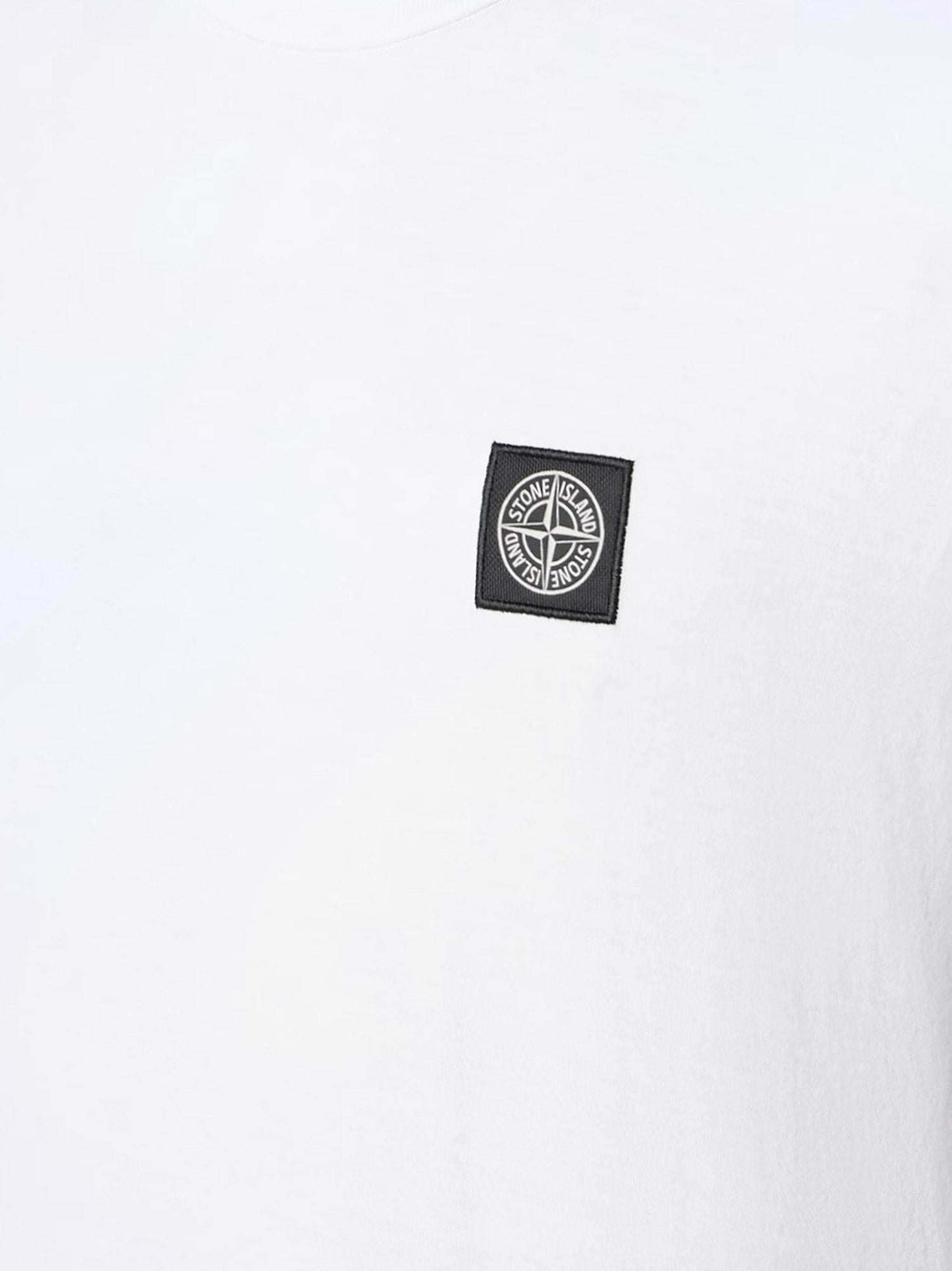 Stone Island Men Cotton T-Shirt With Front Logo Patch STONE ISLAND
