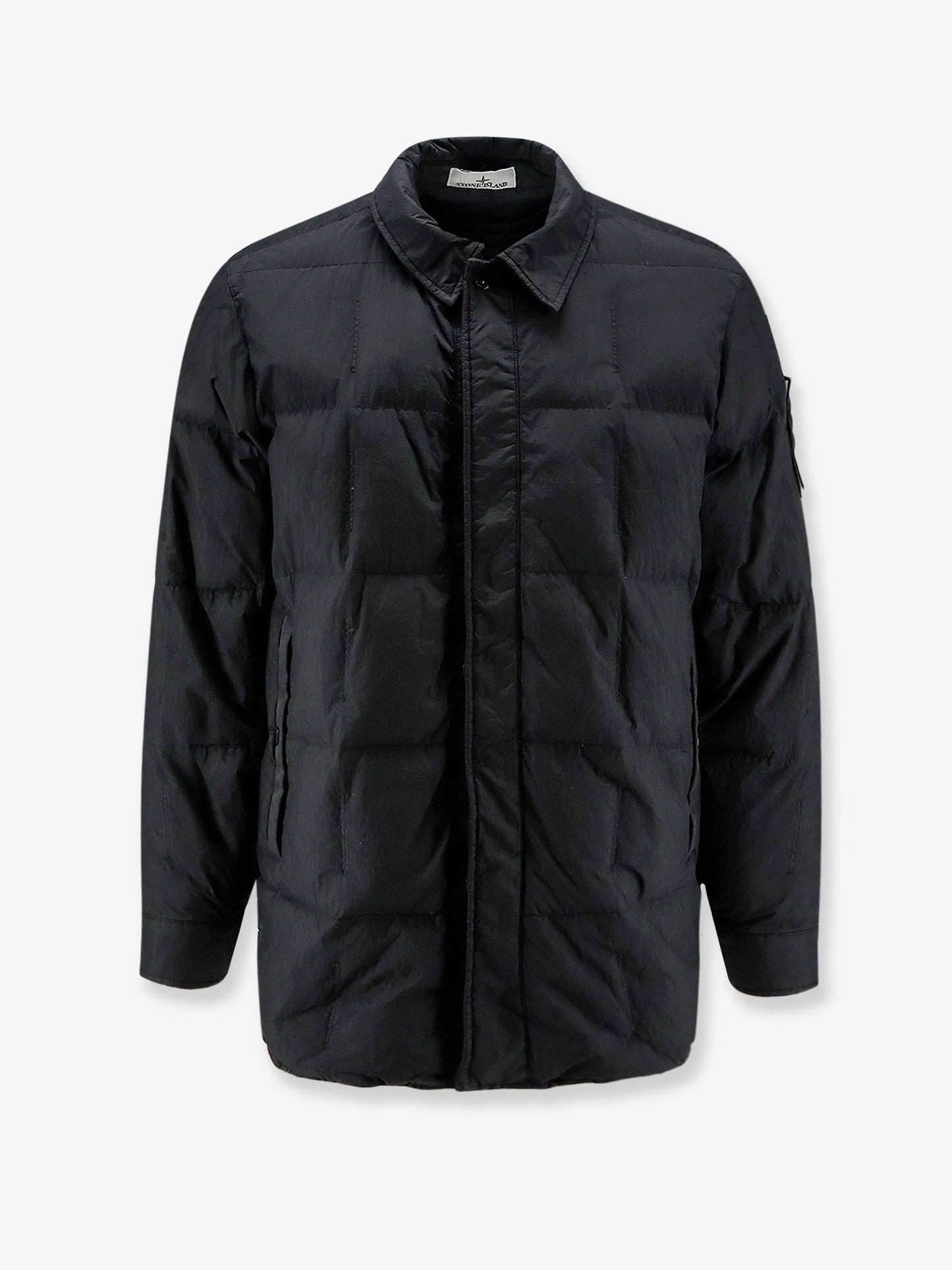 Stone Island Men Garment Dyed Crinkle Reps Ny  Recycled Nylon Down Jacket With Side Logo Patch STONE ISLAND