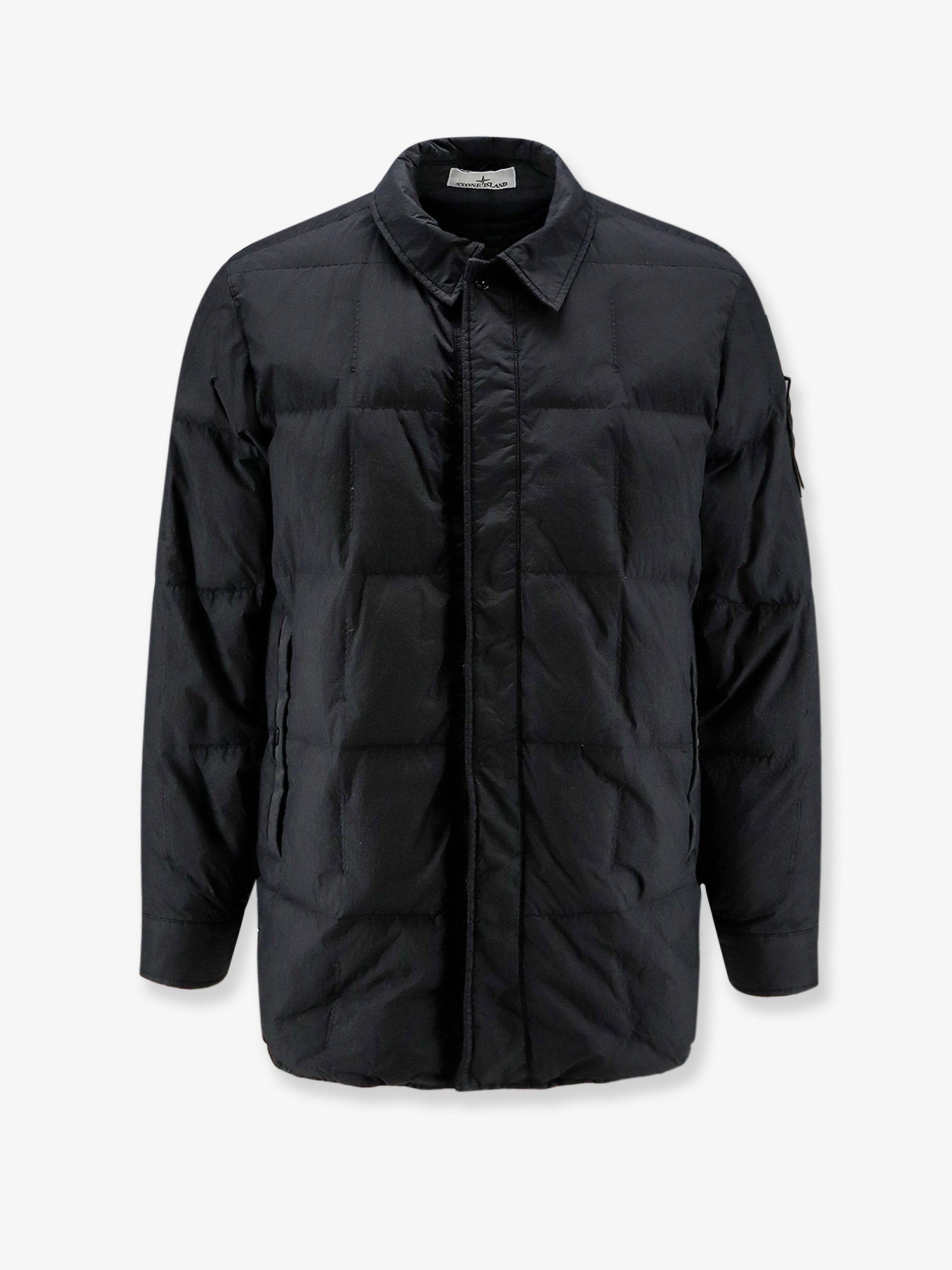Stone Island Men Garment Dyed Crinkle Reps Ny  Recycled Nylon Down Jacket With Side Logo Patch STONE ISLAND