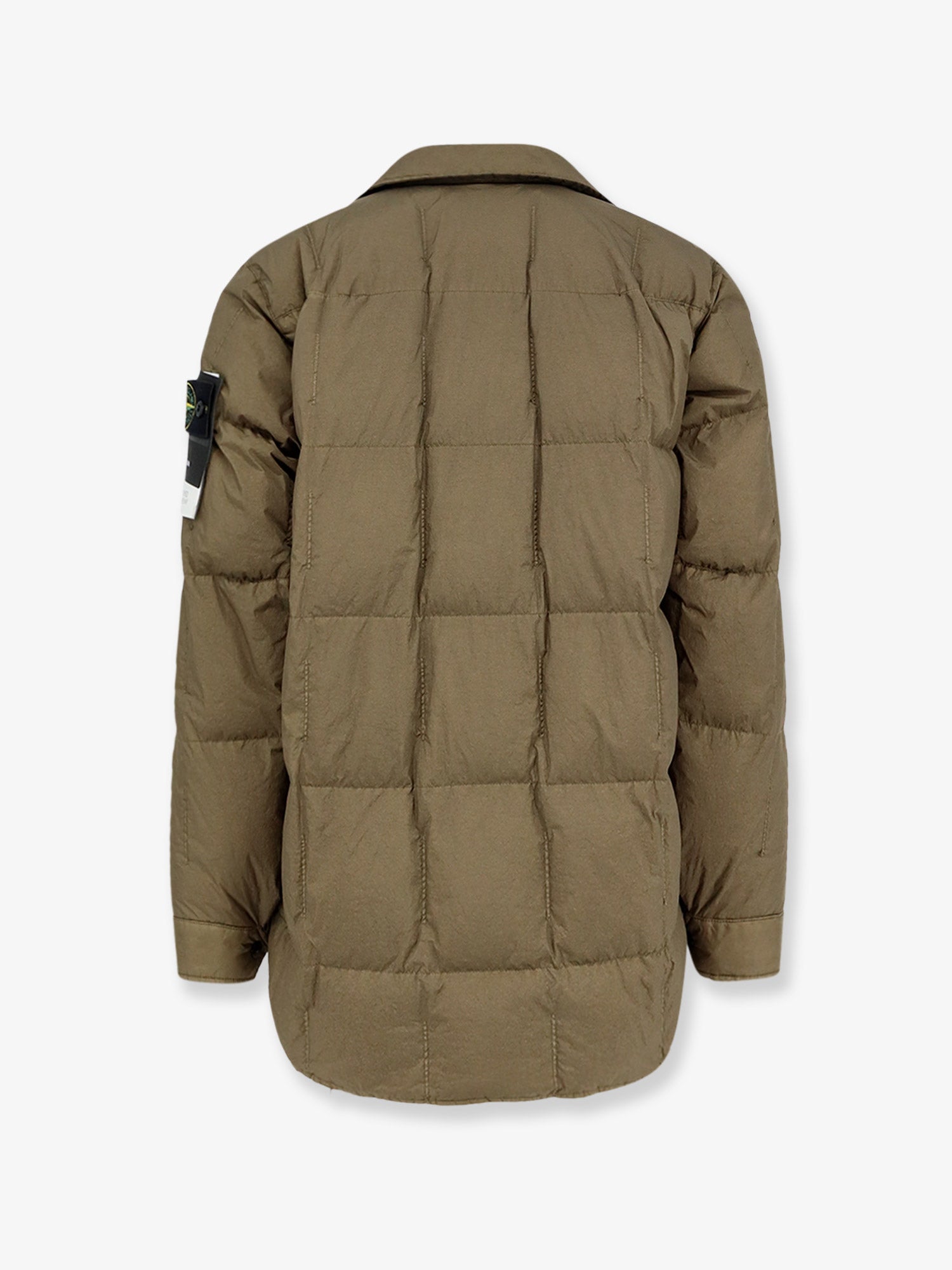 Stone Island Men Garment Dyed Crinkle Reps Ny Recycled Nylon Down Jacket With Side Logo Patch STONE ISLAND