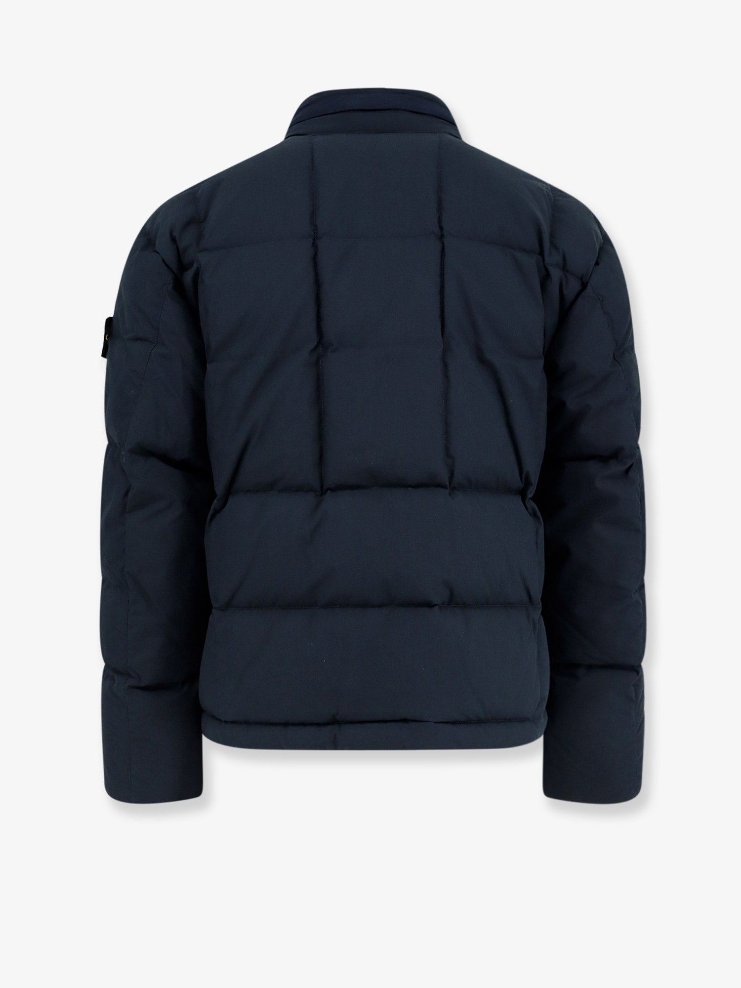 Stone Island Men Cotton Nylon Tela Down Jacket With Iconic Patch STONE ISLAND