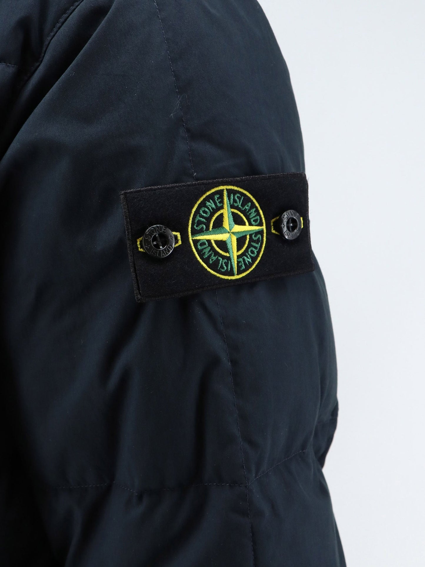 Stone Island Men Cotton Nylon Tela Down Jacket With Iconic Patch STONE ISLAND