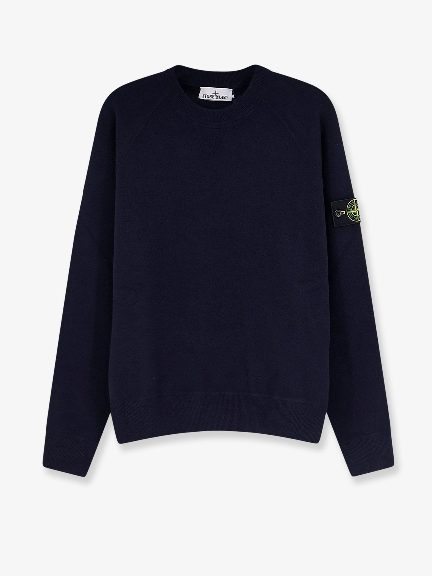 Stone Island Men Cotton Sweater With Side Logo Patch STONE ISLAND