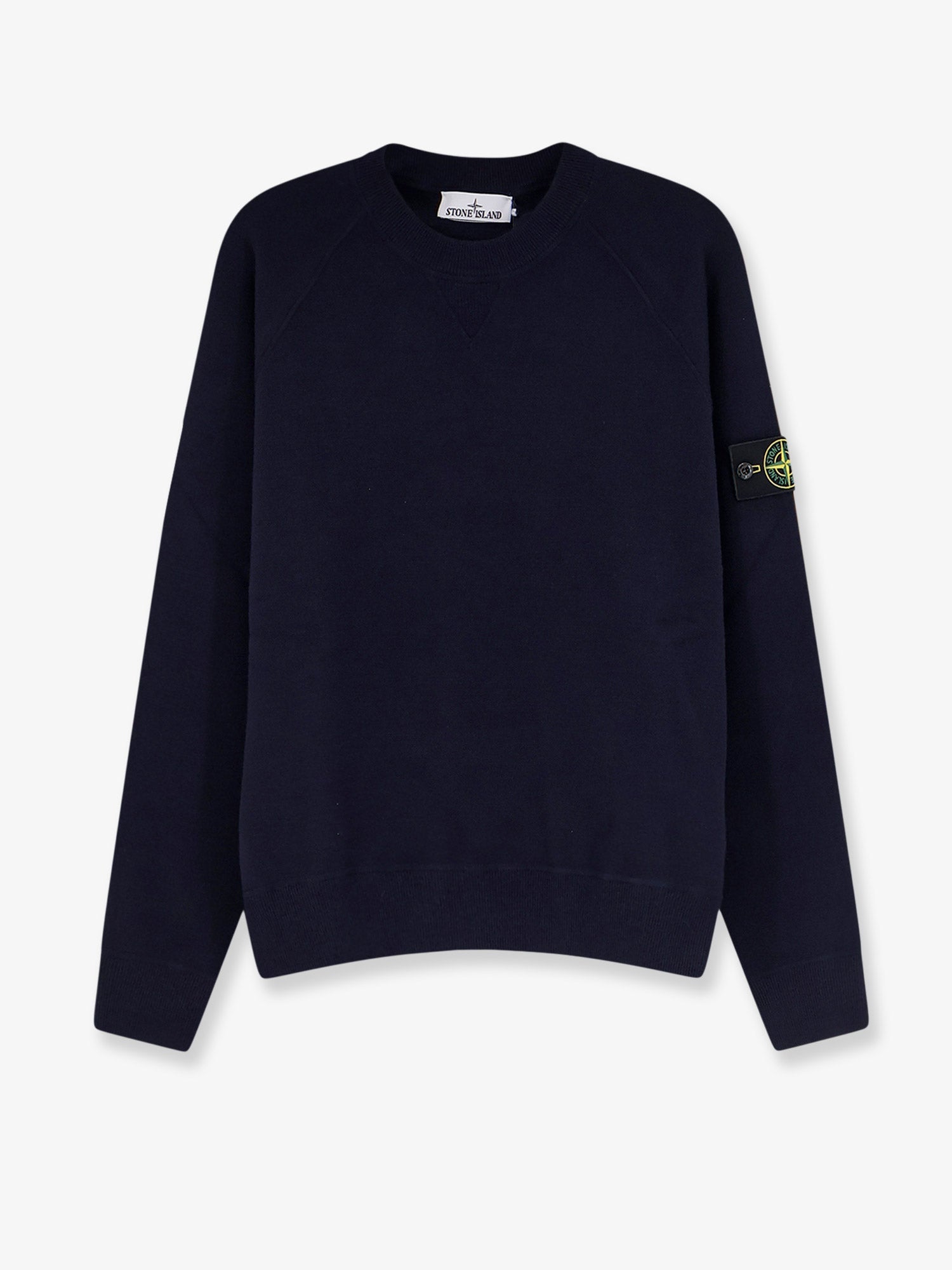 Stone Island Men Cotton Sweater With Side Logo Patch STONE ISLAND