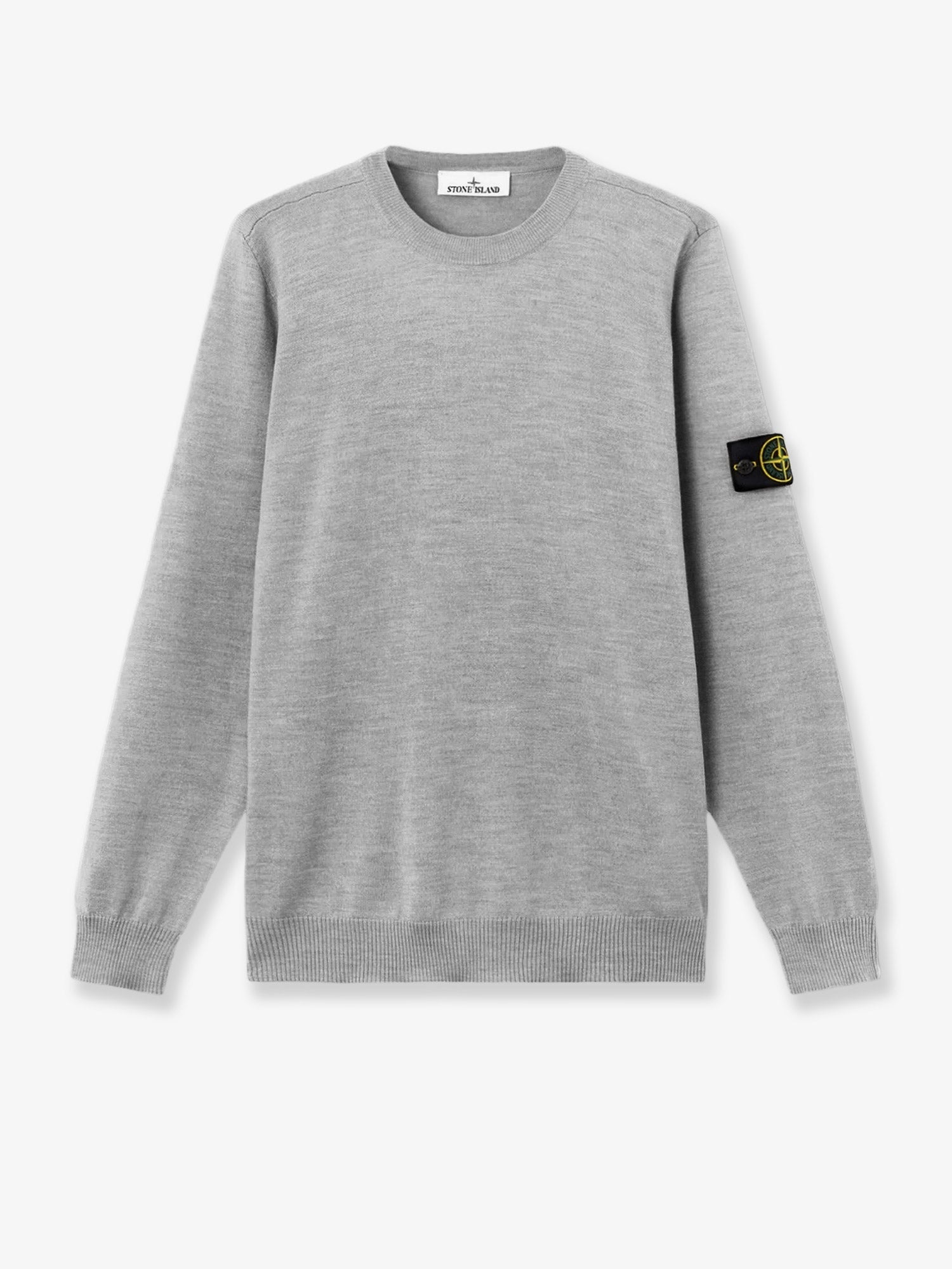 Stone Island Men Wool Sweater With Side Logo Patch STONE ISLAND