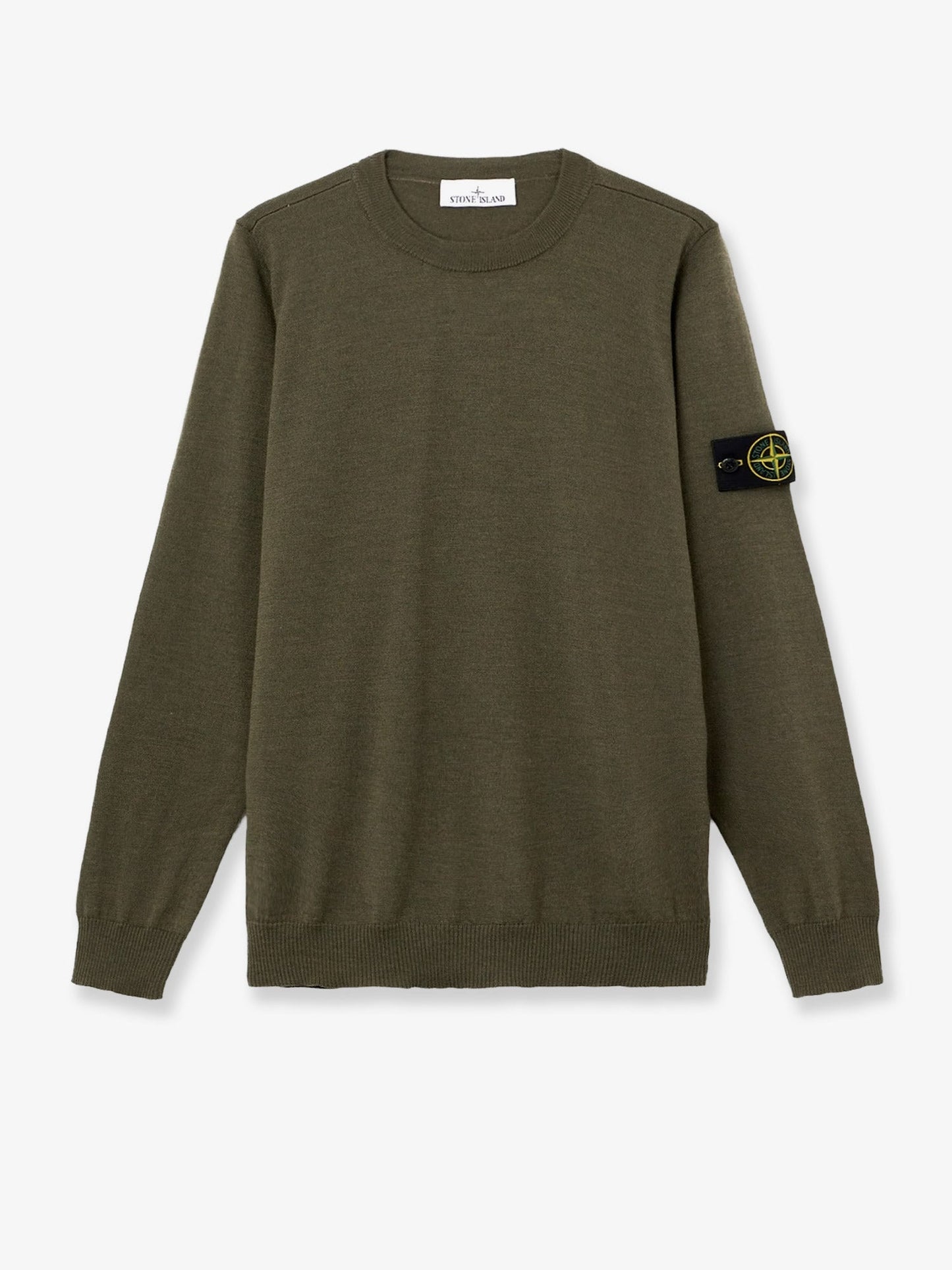 Stone Island Men Wool Sweater With Side Logo Patch STONE ISLAND