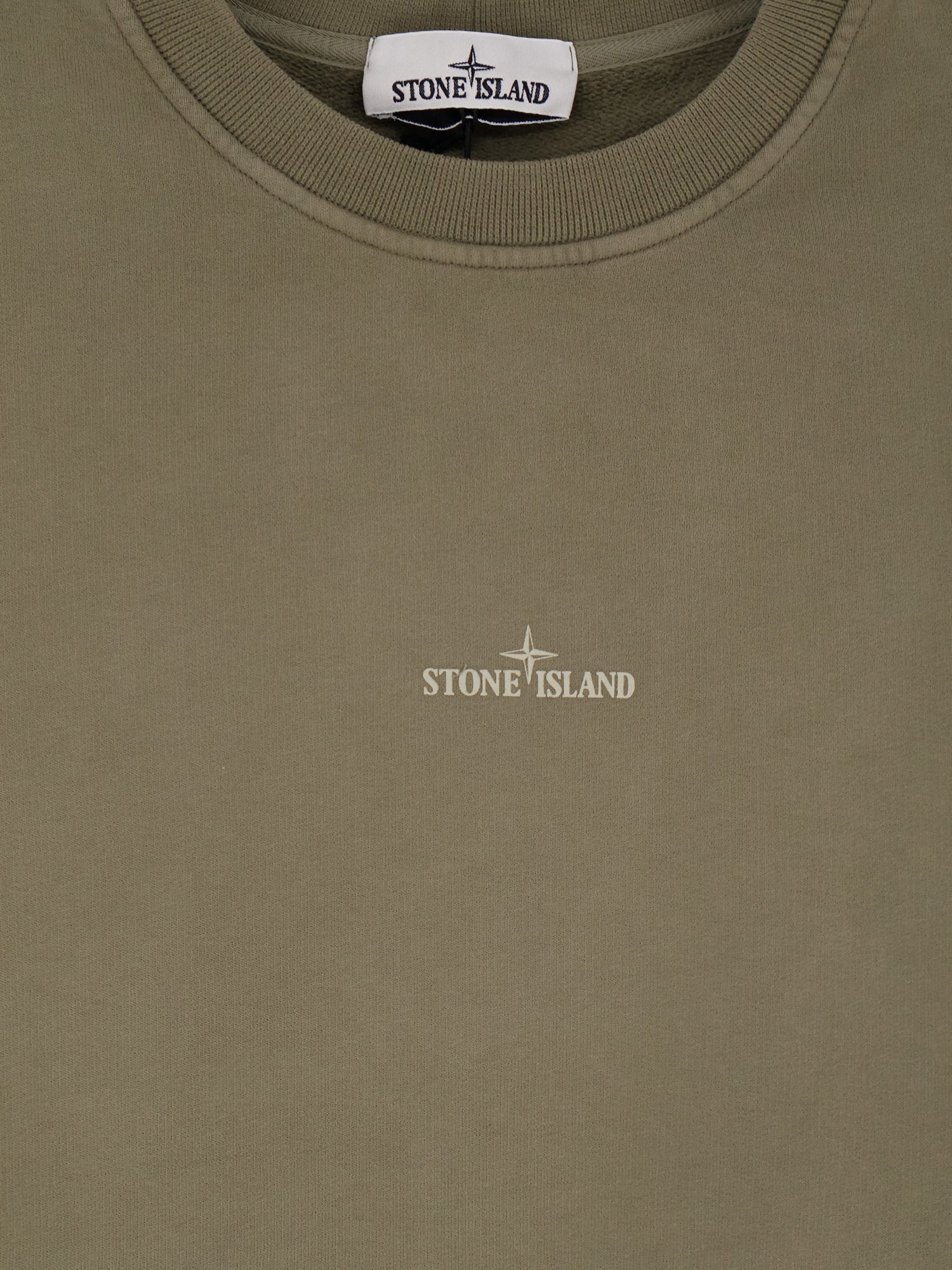 Stone Island Men Organic Cotton Sweatshirt With Logo Print STONE ISLAND