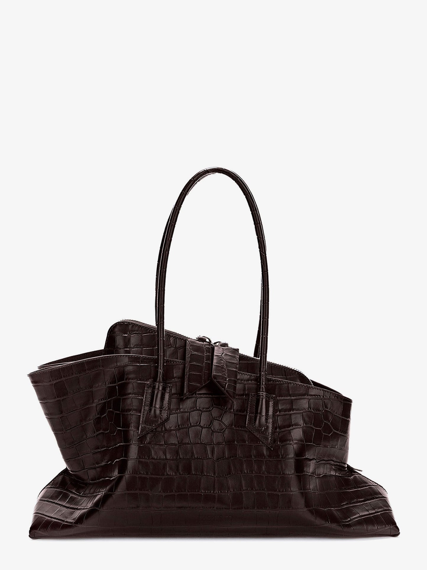 The Attico Women La Passeggiata Medium Croc-Effect Leather Shoulder Bag THE ATTICO