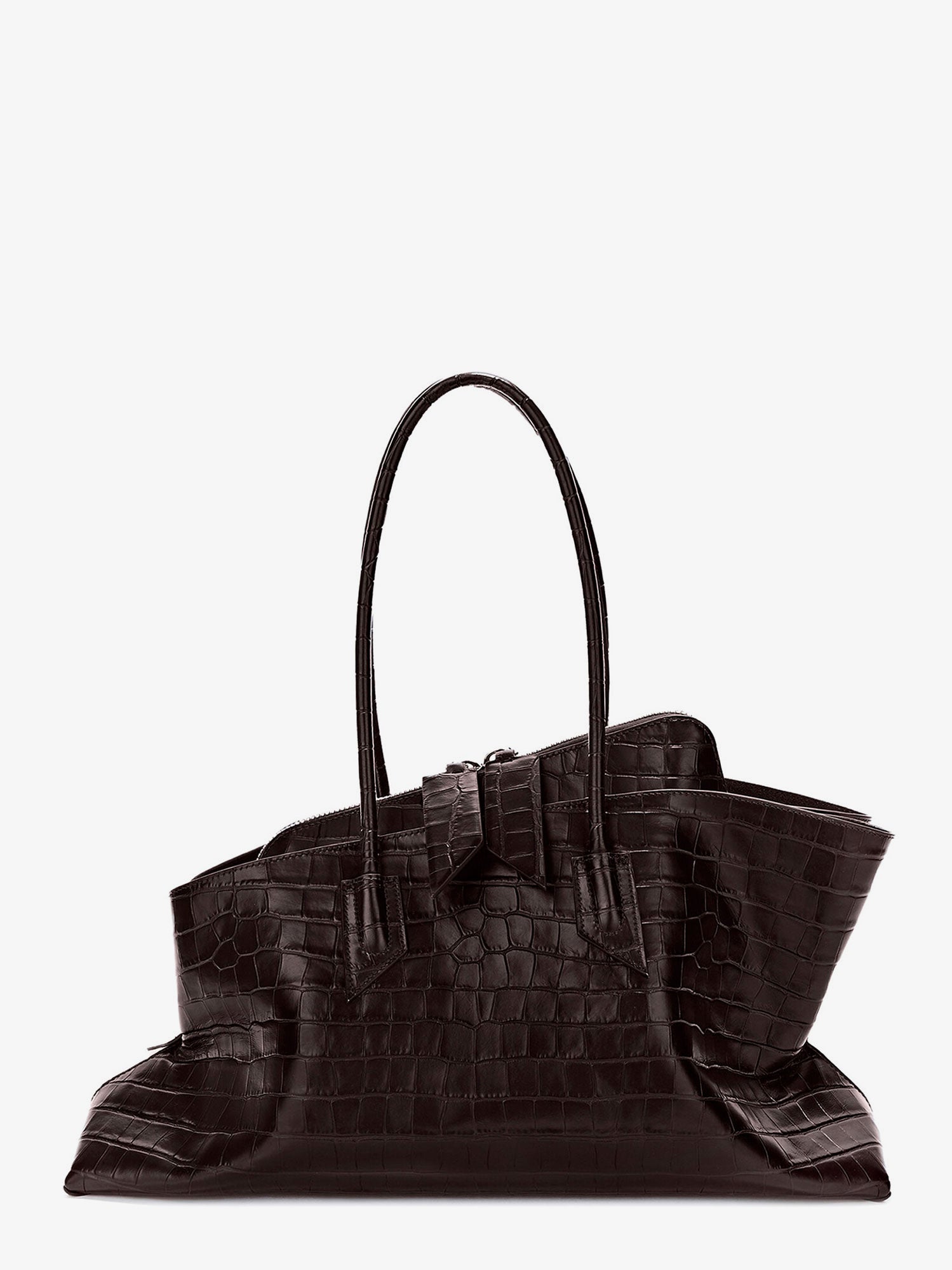 The Attico Women La Passeggiata Medium Croc-Effect Leather Shoulder Bag THE ATTICO