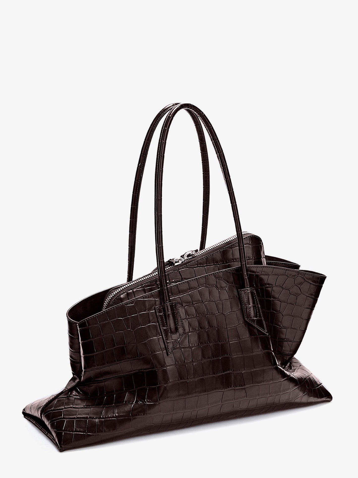 The Attico Women La Passeggiata Medium Croc-Effect Leather Shoulder Bag THE ATTICO