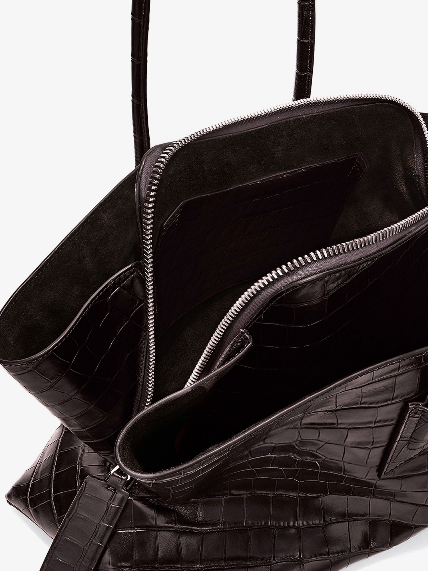 The Attico Women La Passeggiata Medium Croc-Effect Leather Shoulder Bag THE ATTICO