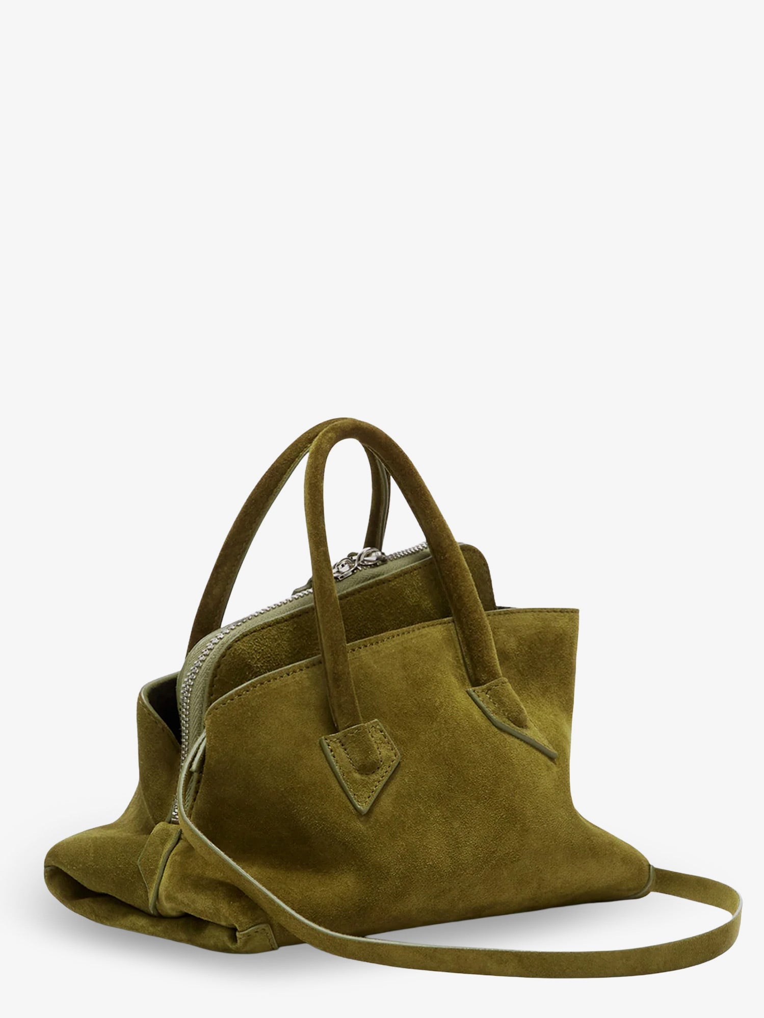 The Attico Women La Passeggiata Mini Suede Handbag THE ATTICO