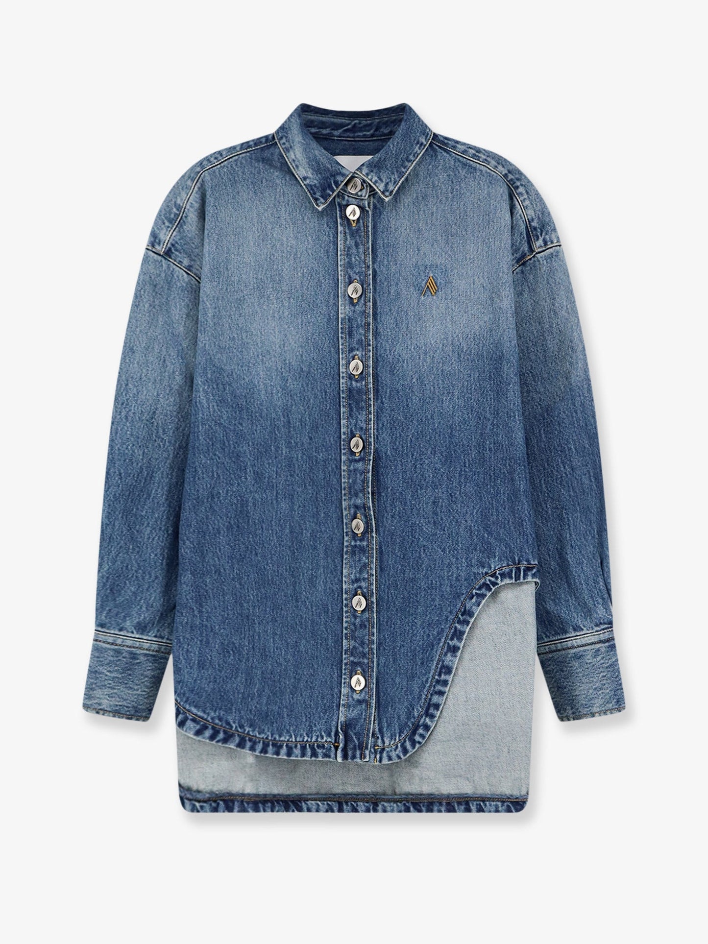 The Attico Women Bomber Blue Denim Shirt THE ATTICO