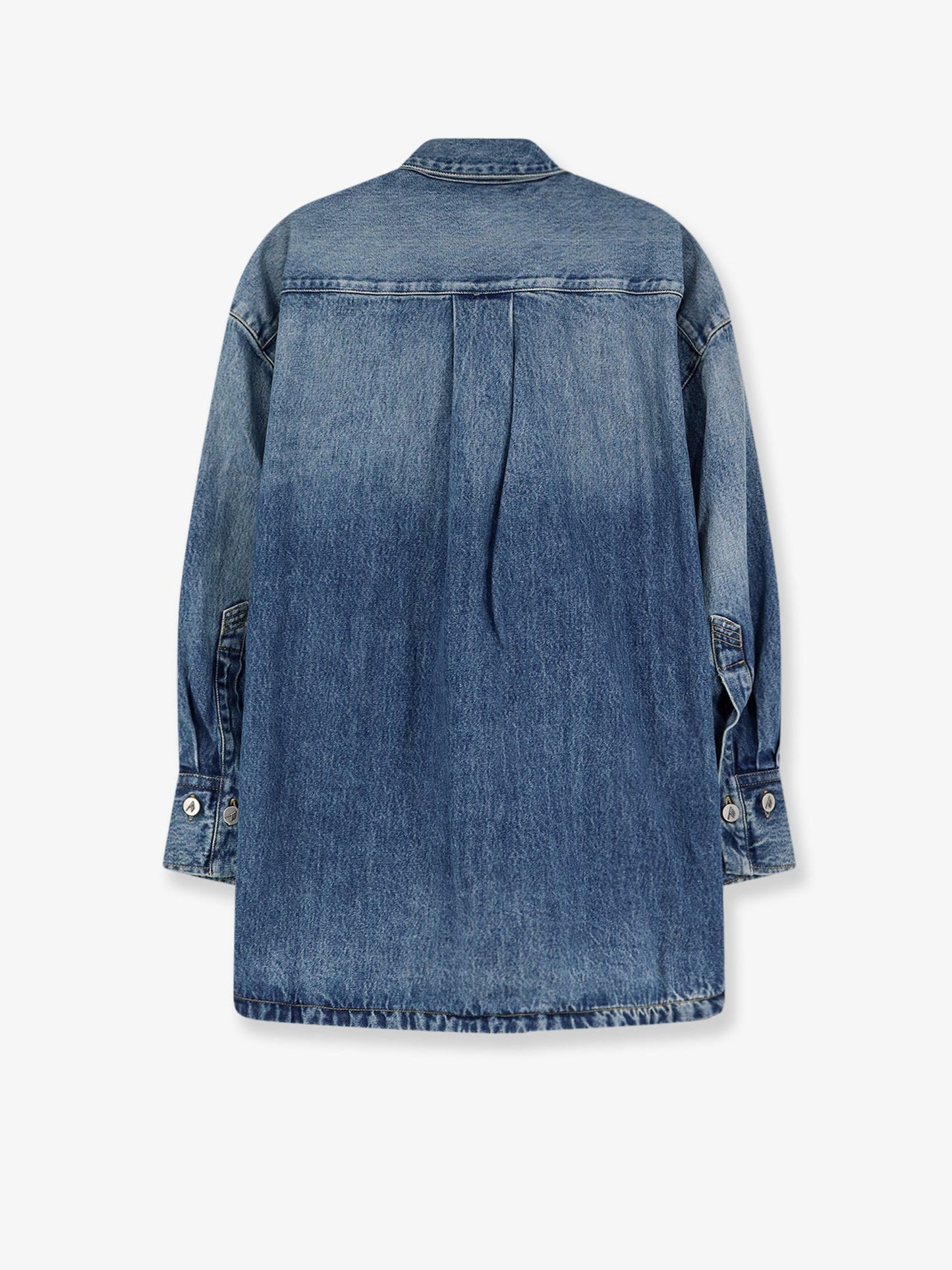 The Attico Women Bomber Blue Denim Shirt THE ATTICO
