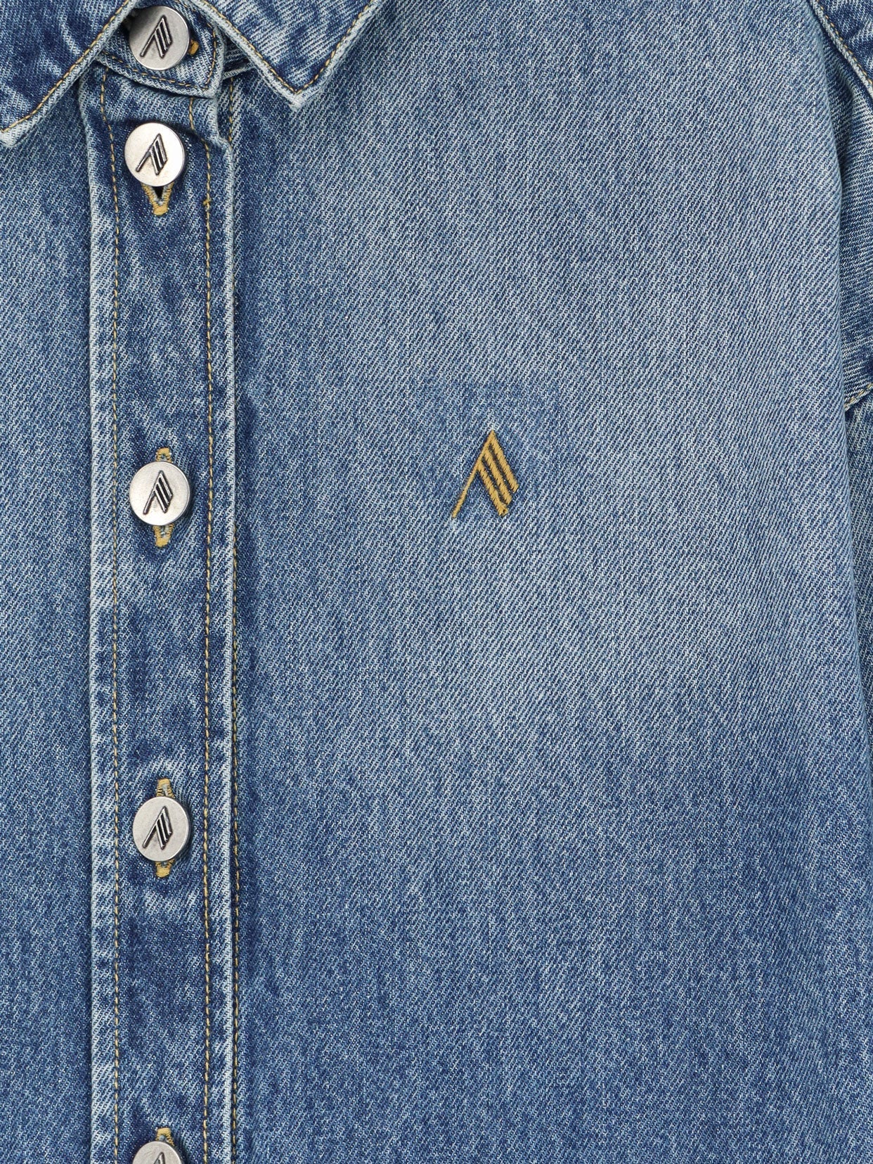 The Attico Women Bomber Blue Denim Shirt THE ATTICO