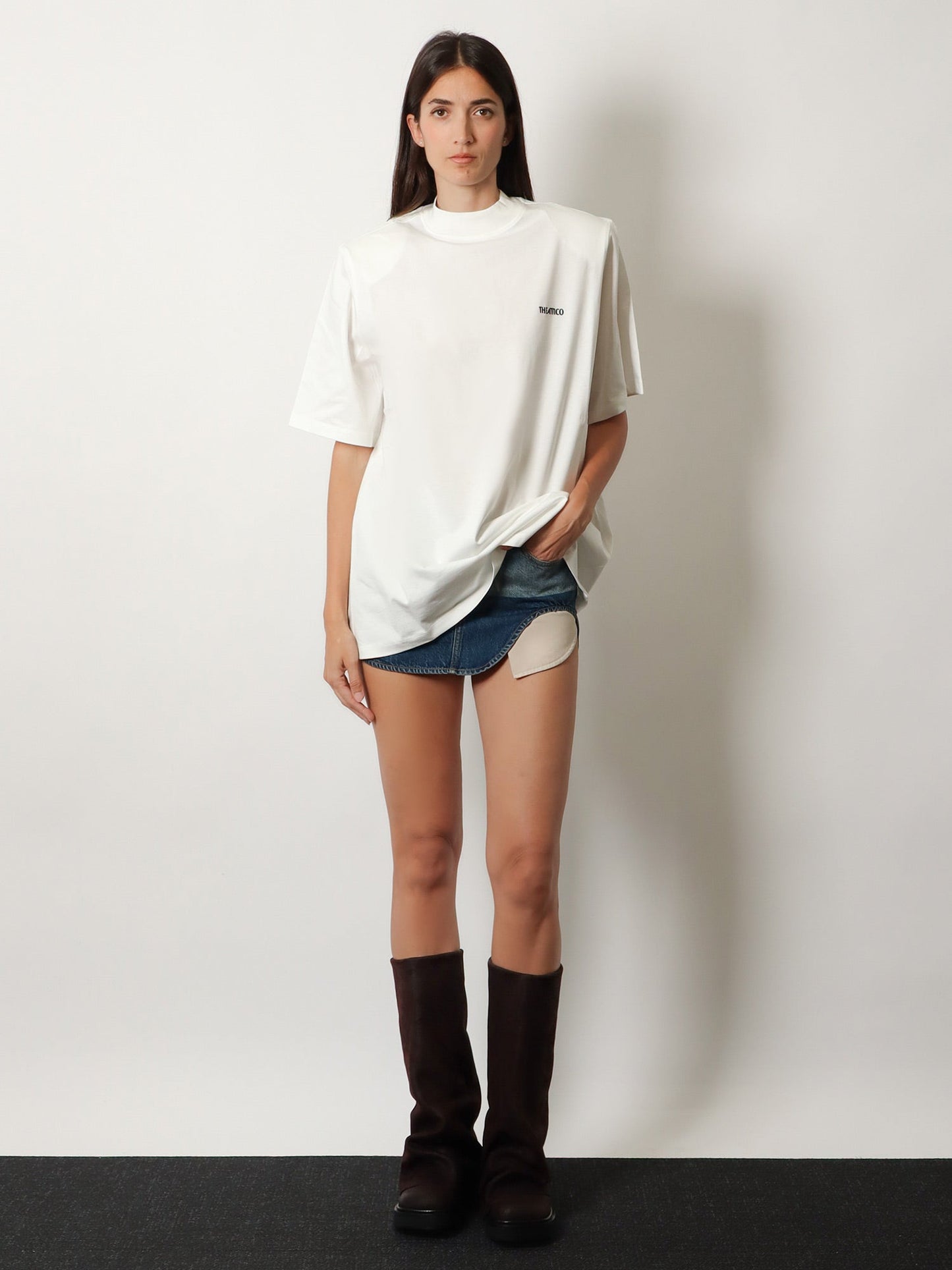 The Attico Women Blue Denim Mini Skirt THE ATTICO