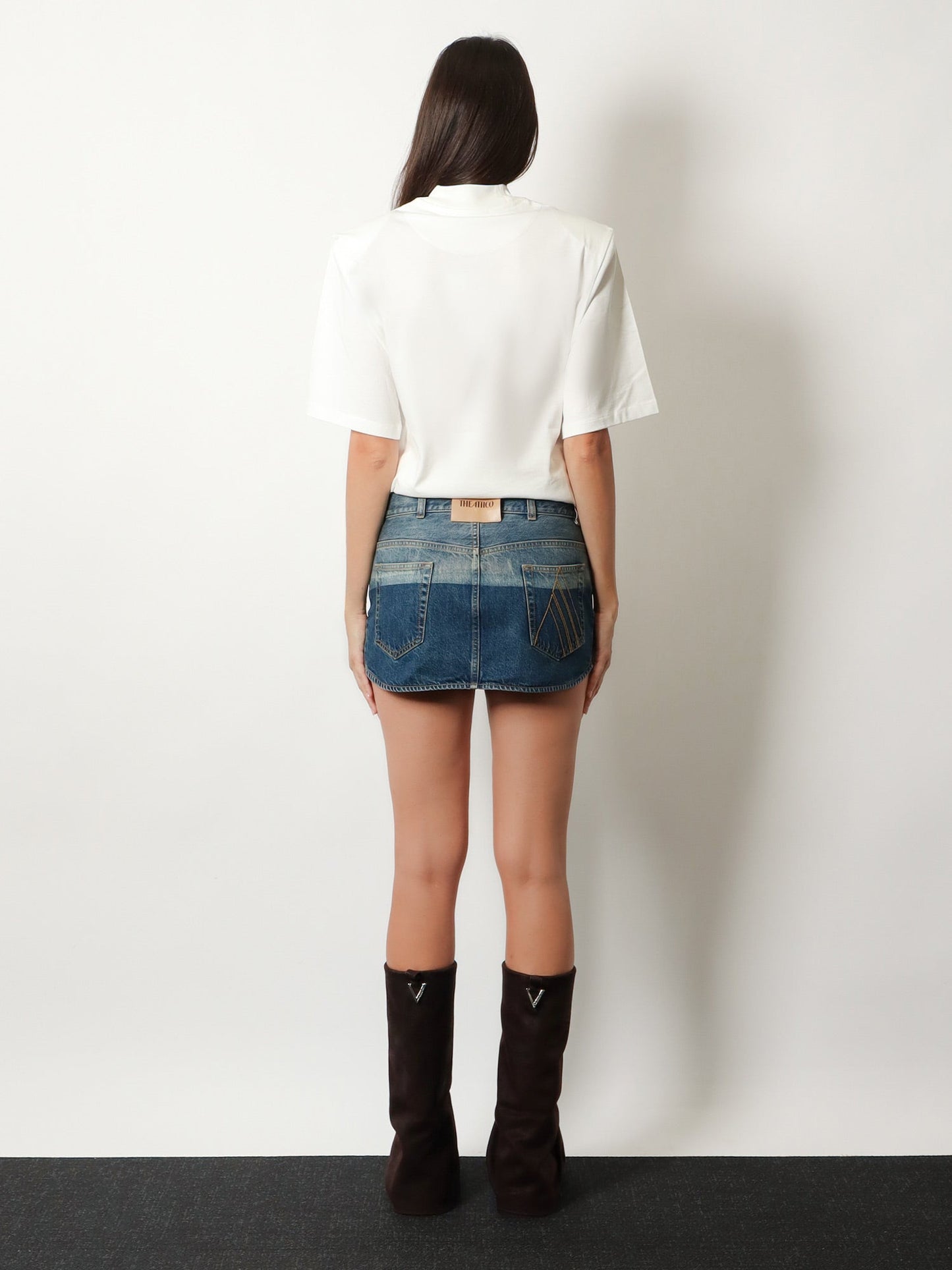 The Attico Women Blue Denim Mini Skirt THE ATTICO