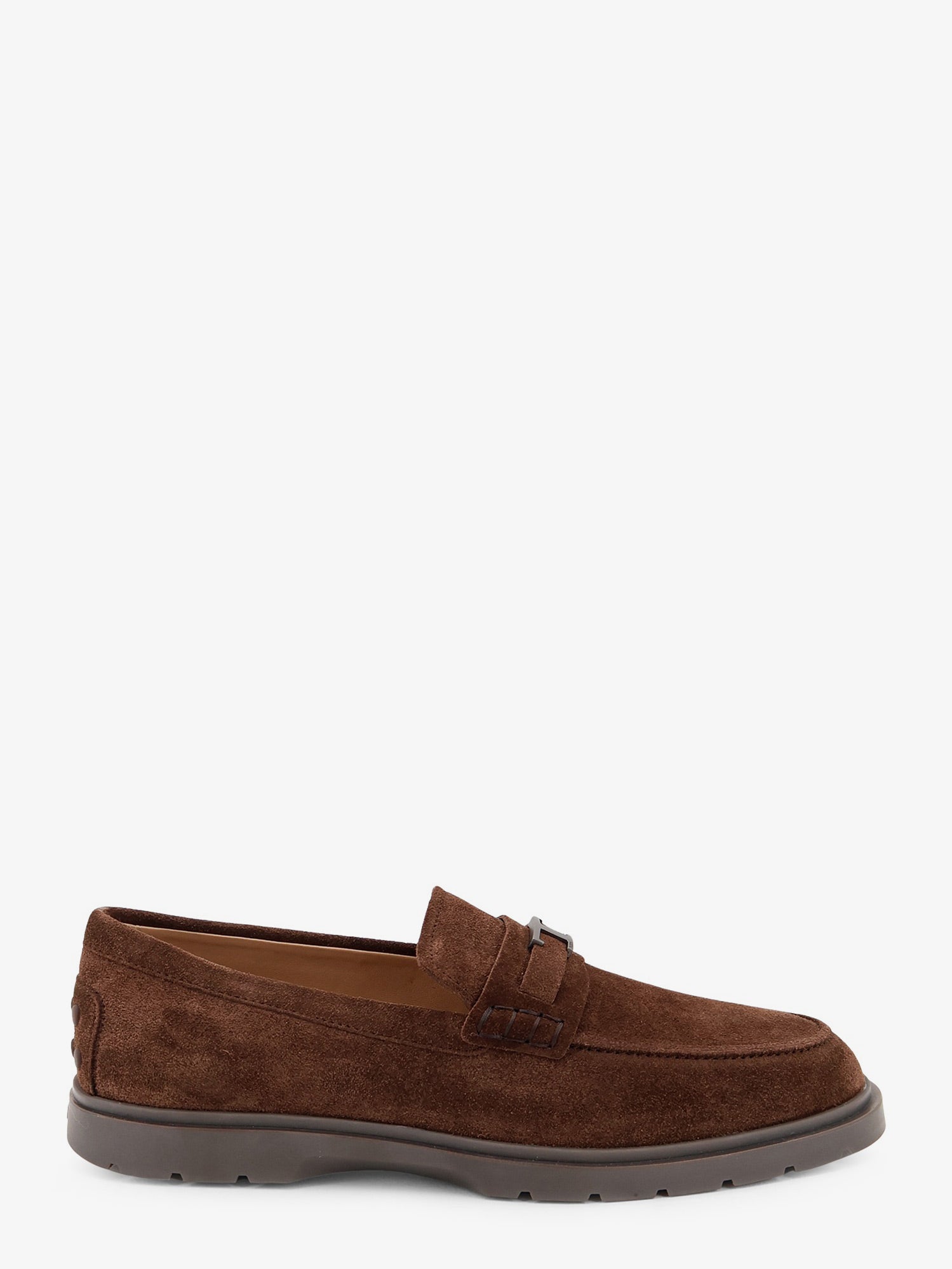 Tod's Men Suede Loafers With Metal Logo TOD'S