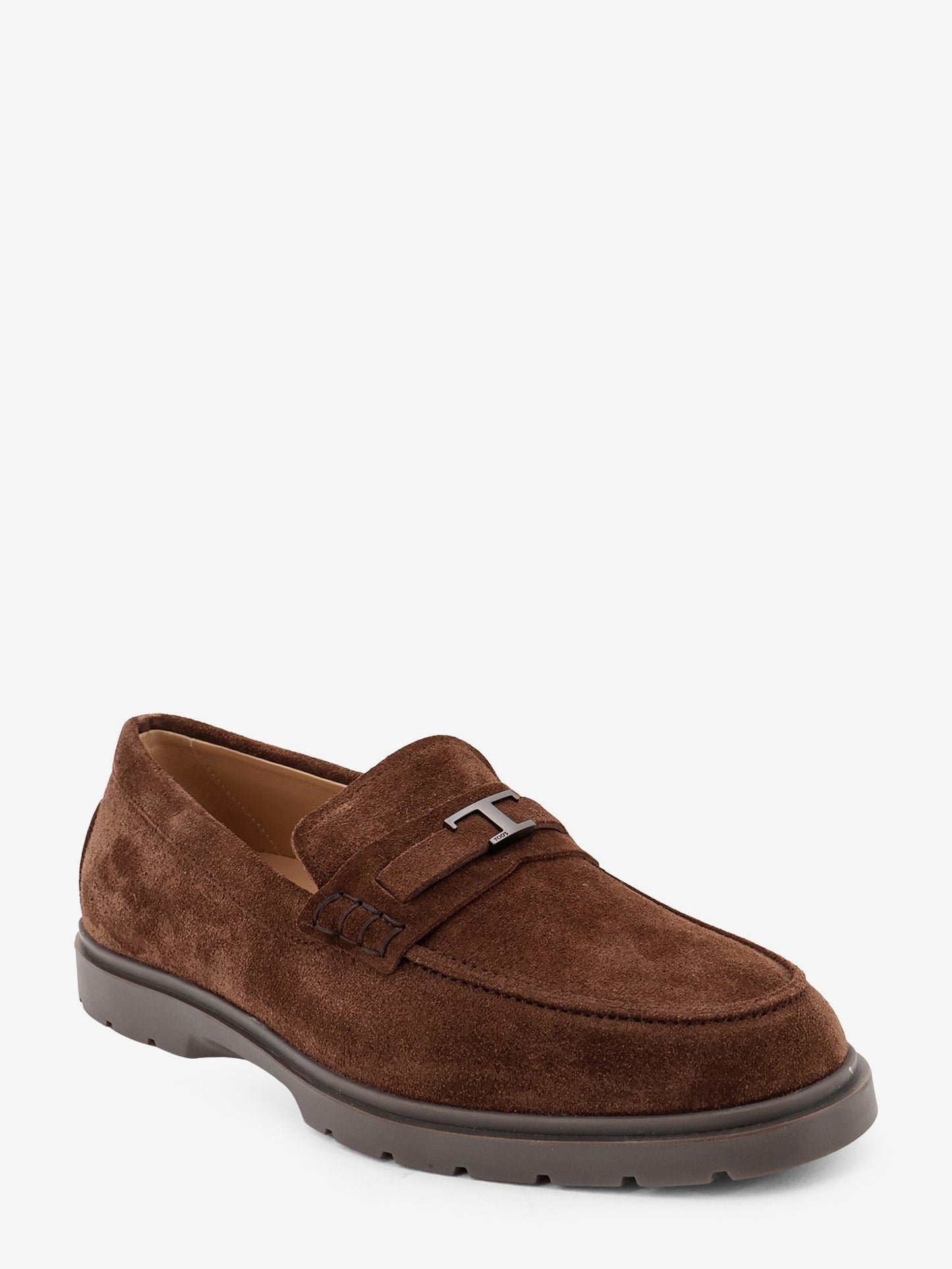 Tod's Men Suede Loafers With Metal Logo TOD'S